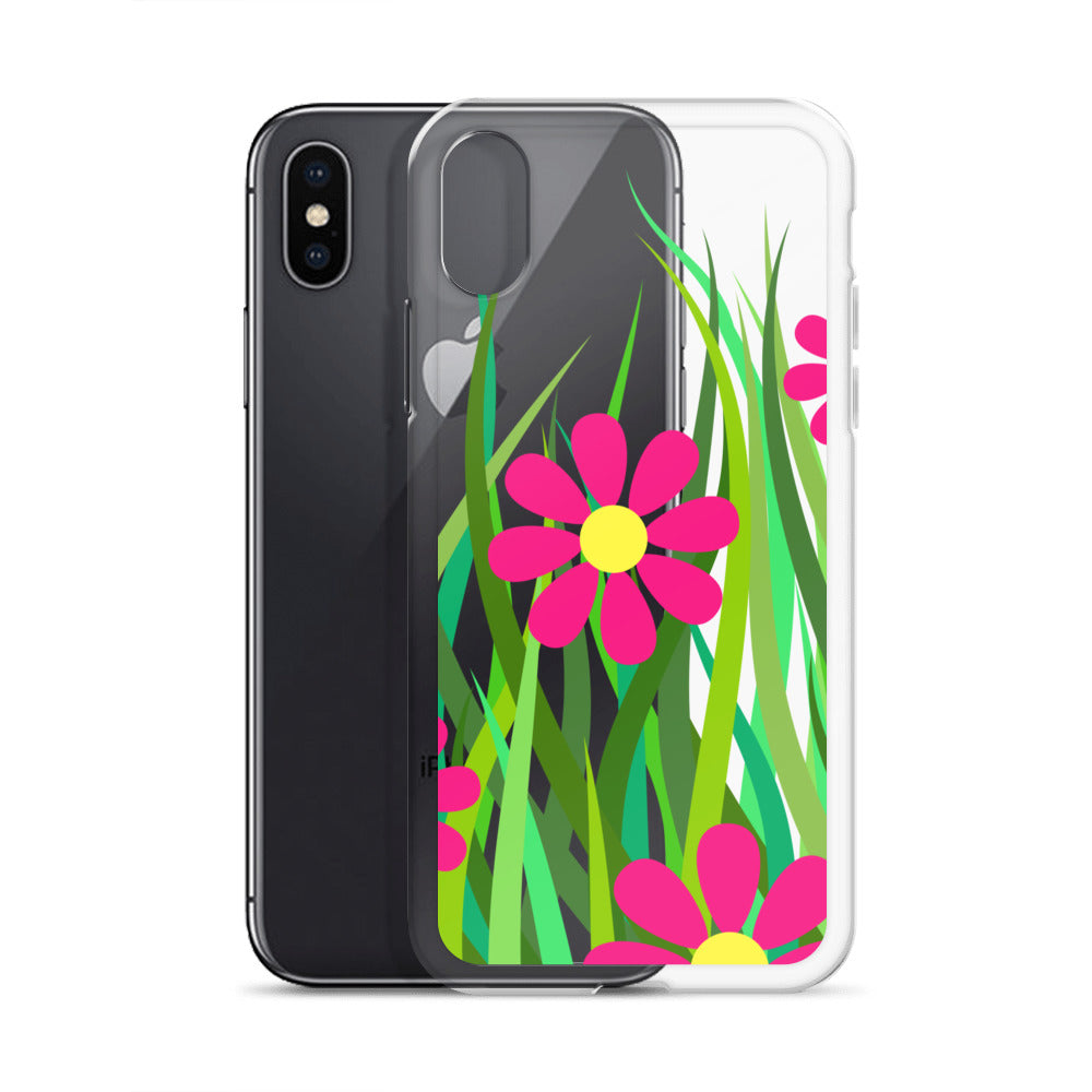 Clear Case for iPhone®- Floral Hedge Design I
