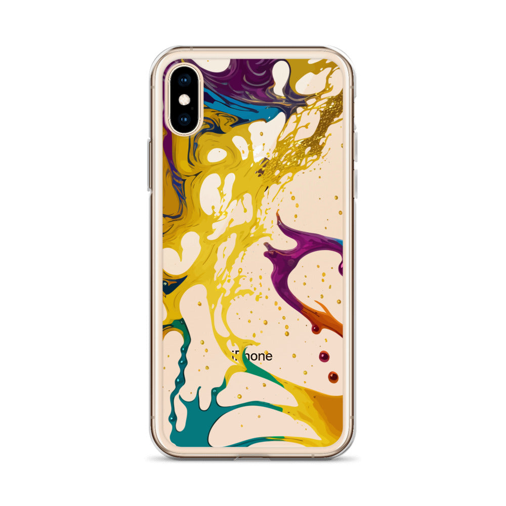 Clear Case for iPhone®-Alchohol Ink Design III