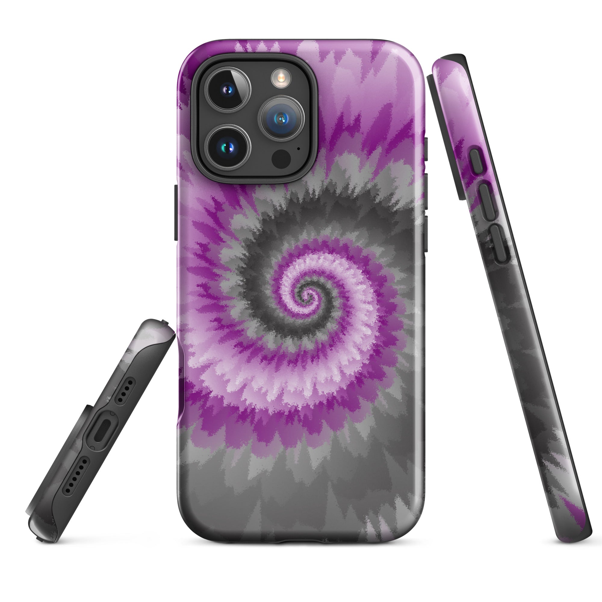 Tough Case for iPhone®-Tie Dye Spiral - Demisexual