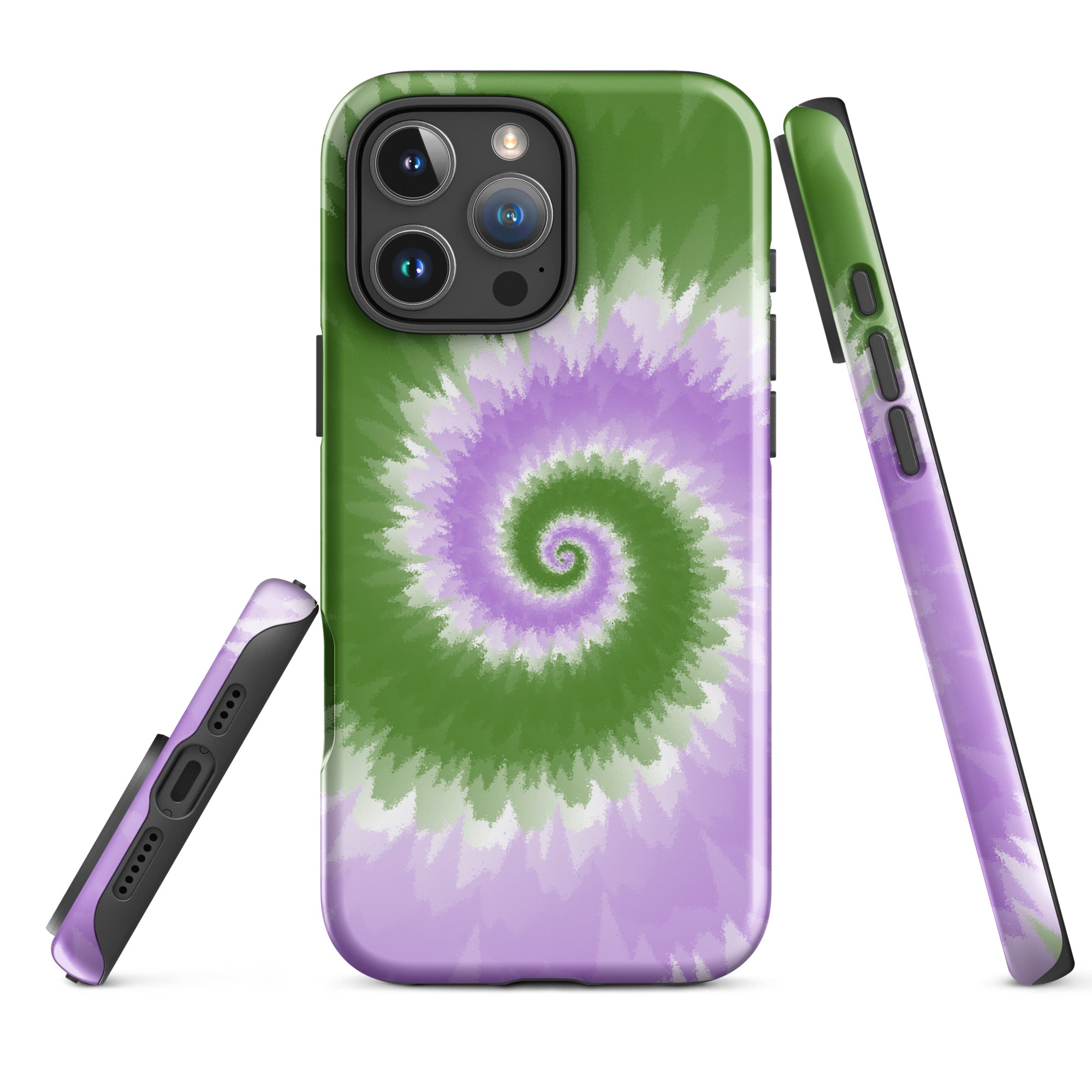 Tough Case for iPhone®-Tie Dye Spiral - Genderqueer