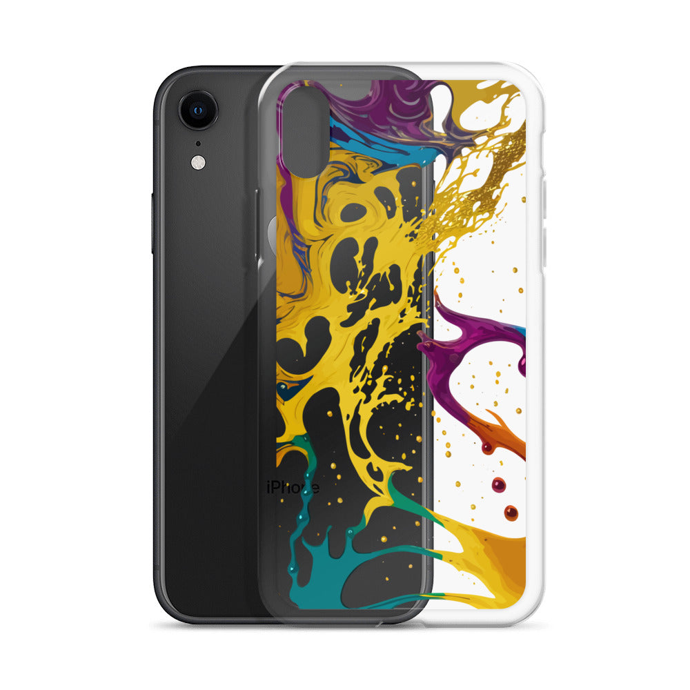 Clear Case for iPhone®-Alchohol Ink Design III