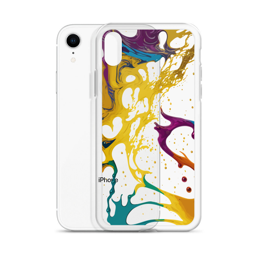 Clear Case for iPhone®-Alchohol Ink Design III
