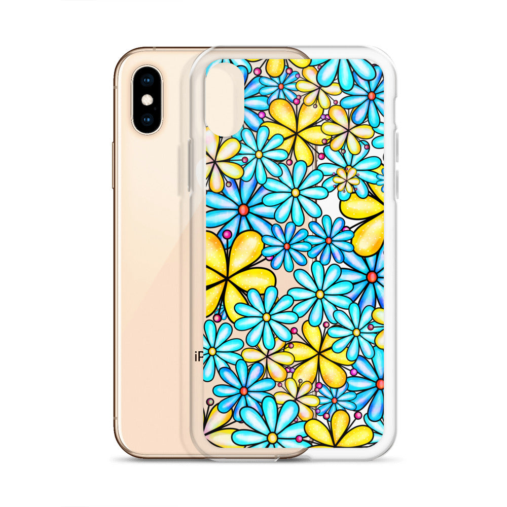 Clear Case for iPhone® Floral Doodle Design I