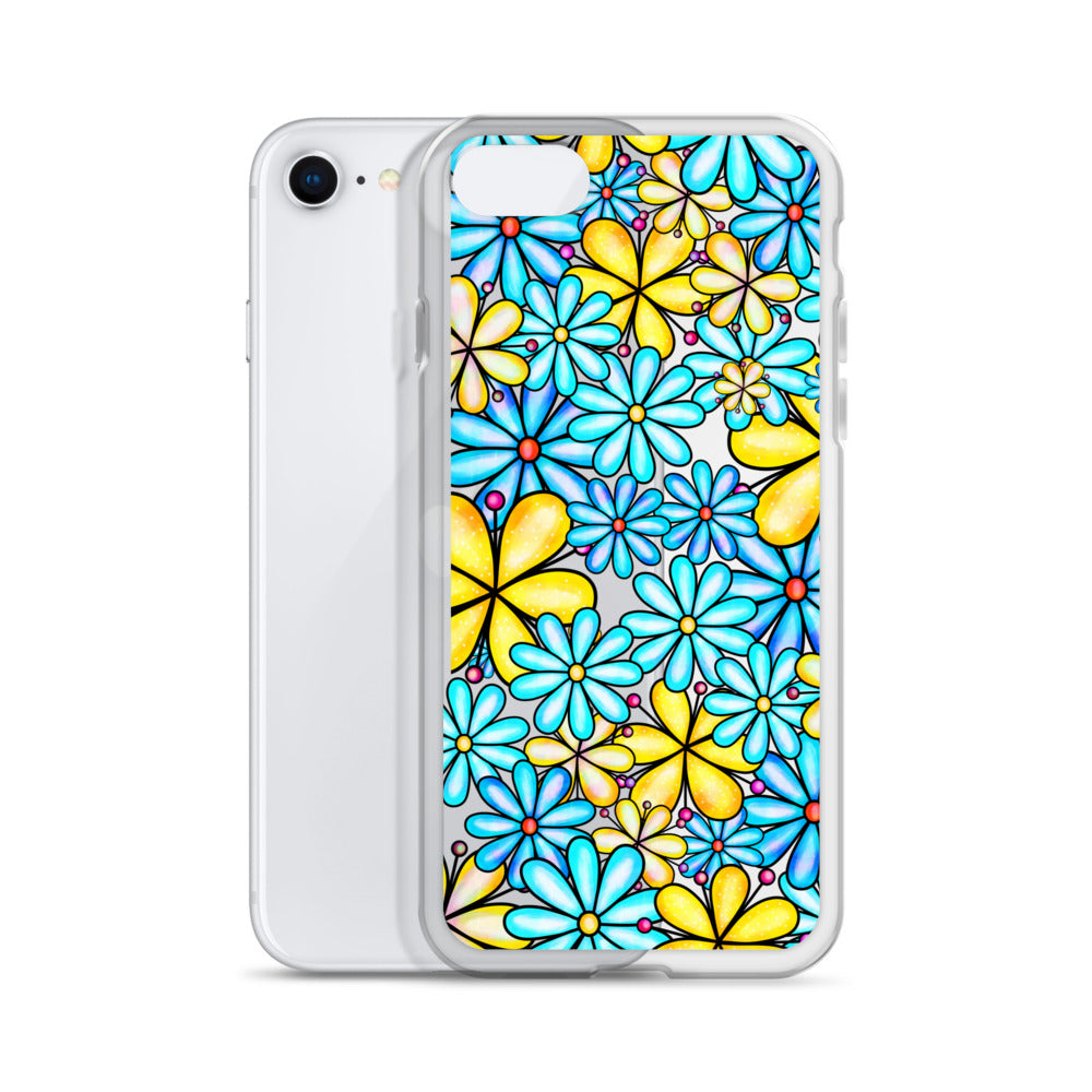 Clear Case for iPhone® Floral Doodle Design I