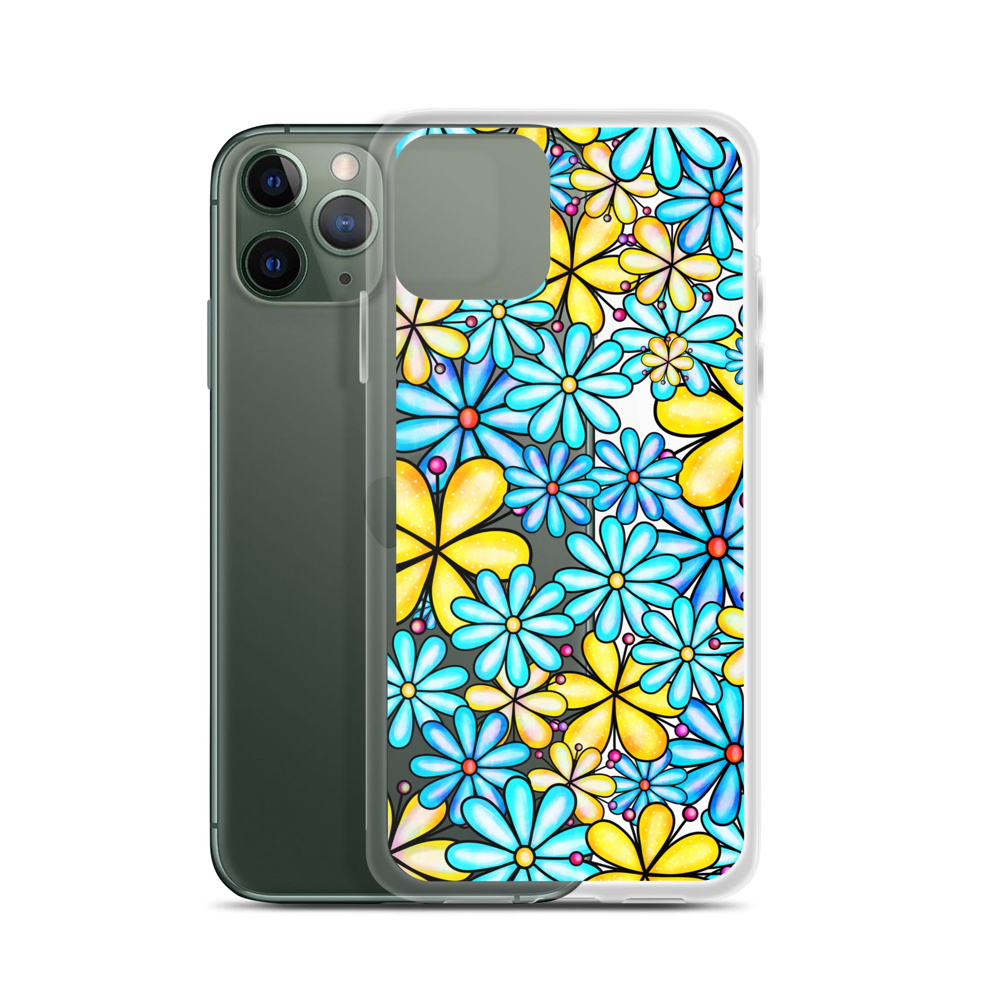 Clear Case for iPhone® Floral Doodle Design I