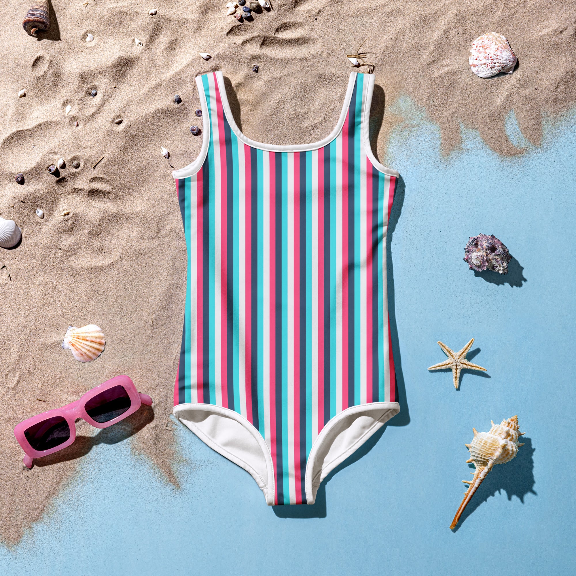 Colorful Striped Kids Swimsuit IV