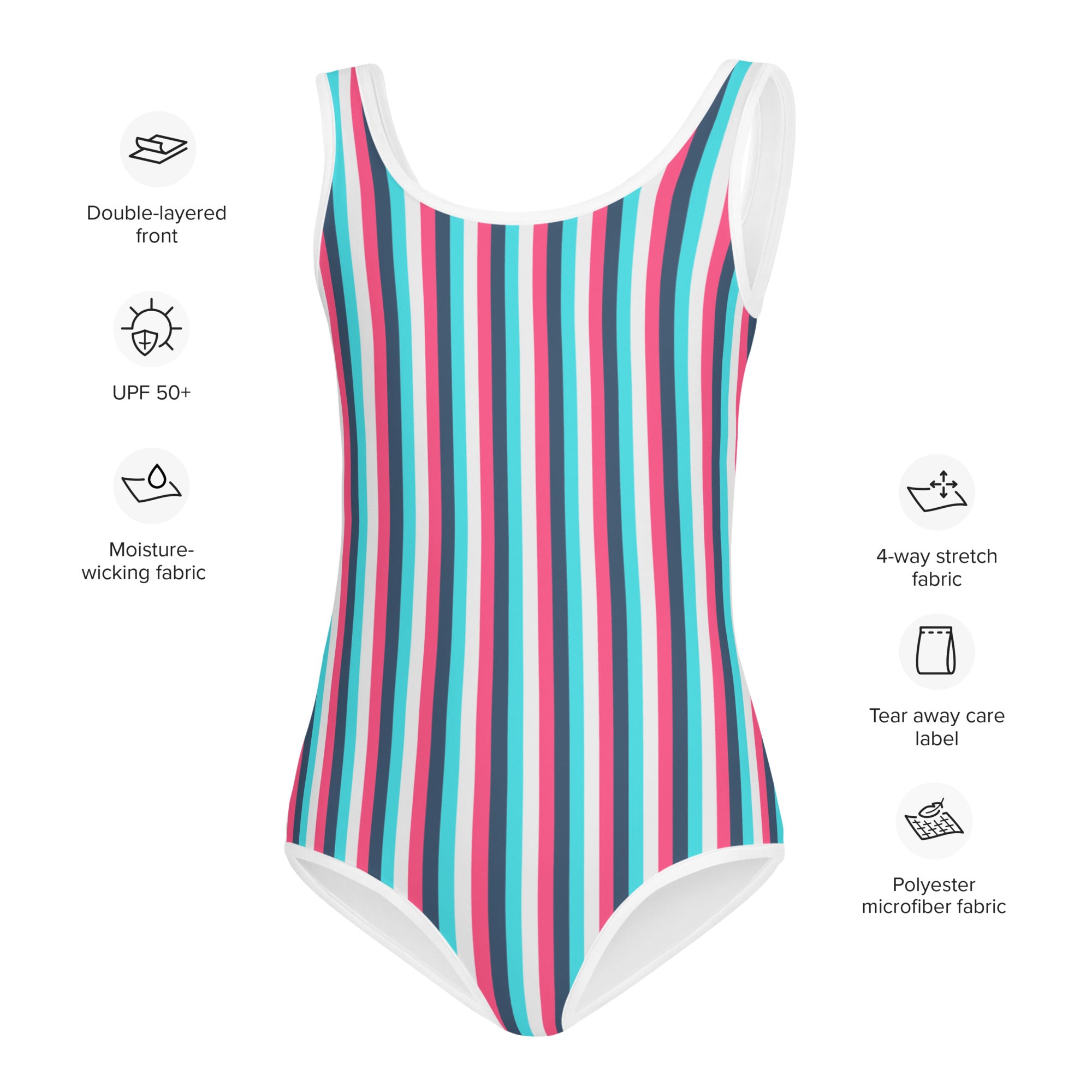Colorful Striped Kids Swimsuit IV