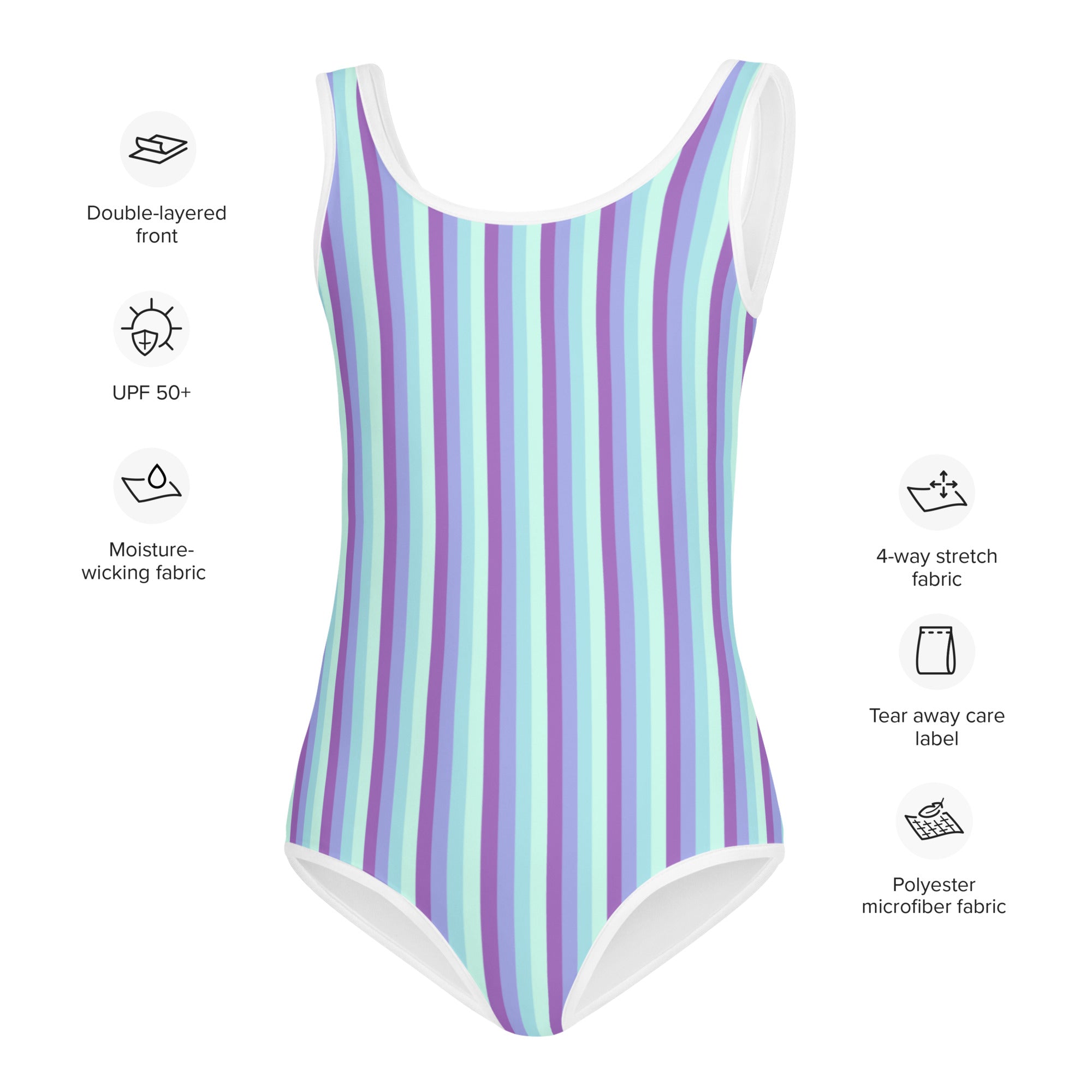 Colorful Striped Kids Swimsuit IX