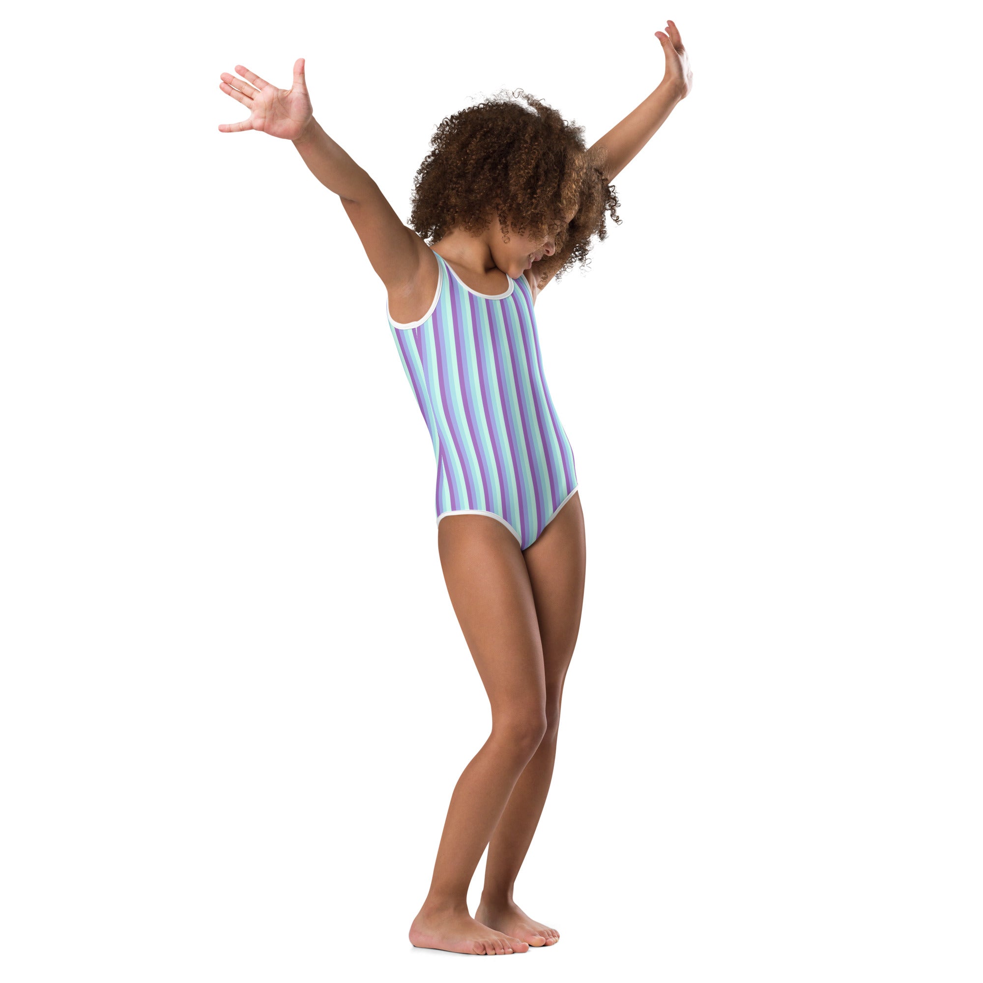Colorful Striped Kids Swimsuit IX