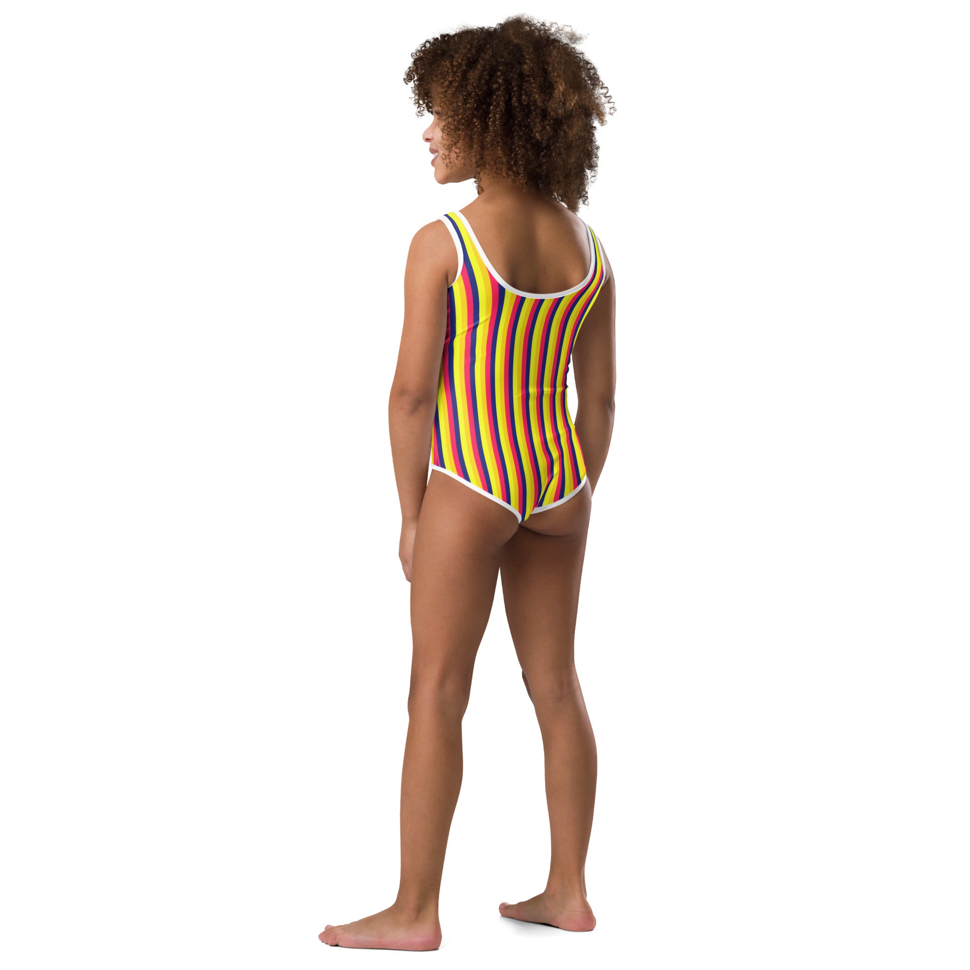 Colorful Striped Kids Swimsuit VII