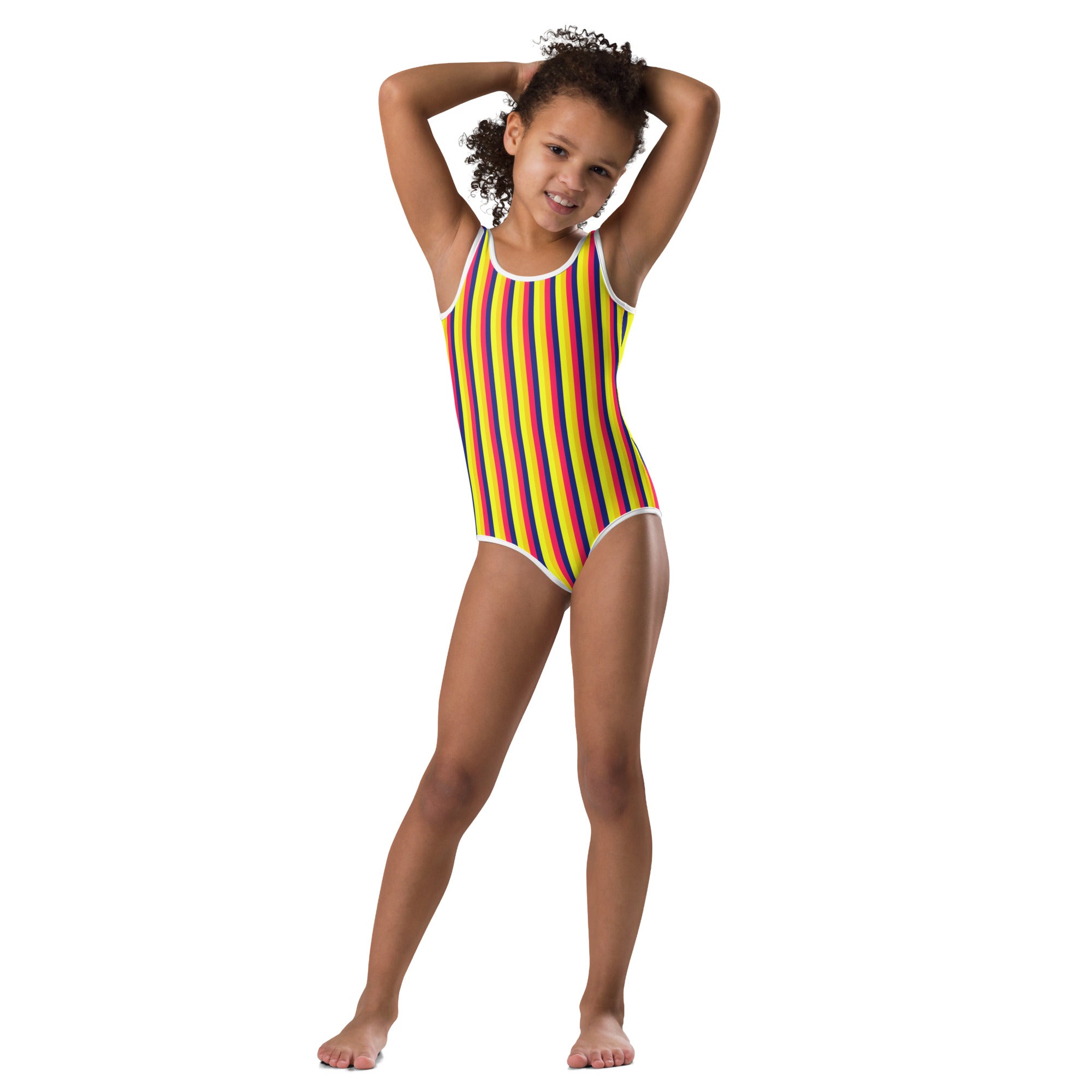 Colorful Striped Kids Swimsuit VII