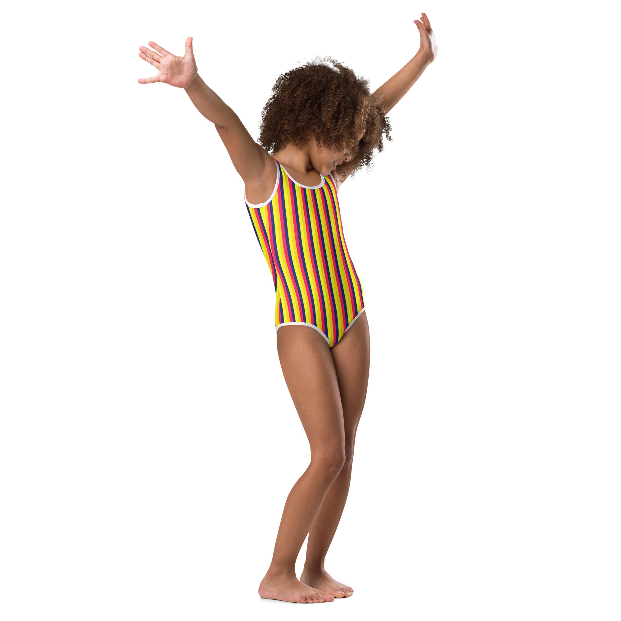 Colorful Striped Kids Swimsuit VII