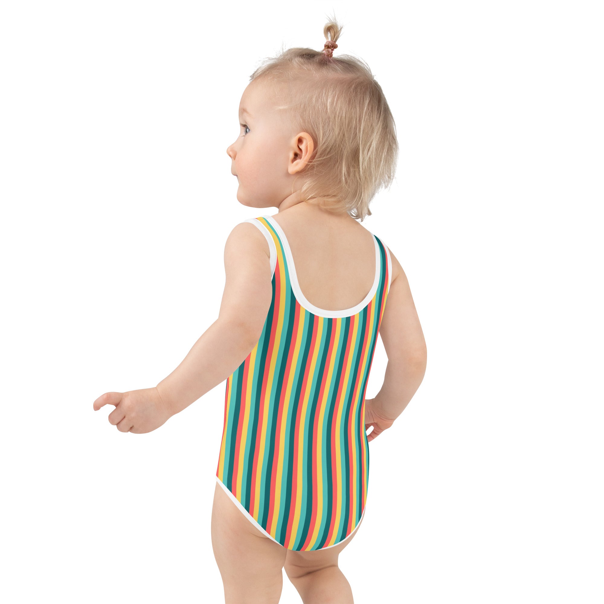 Colorful Striped Kids Swimsuit X
