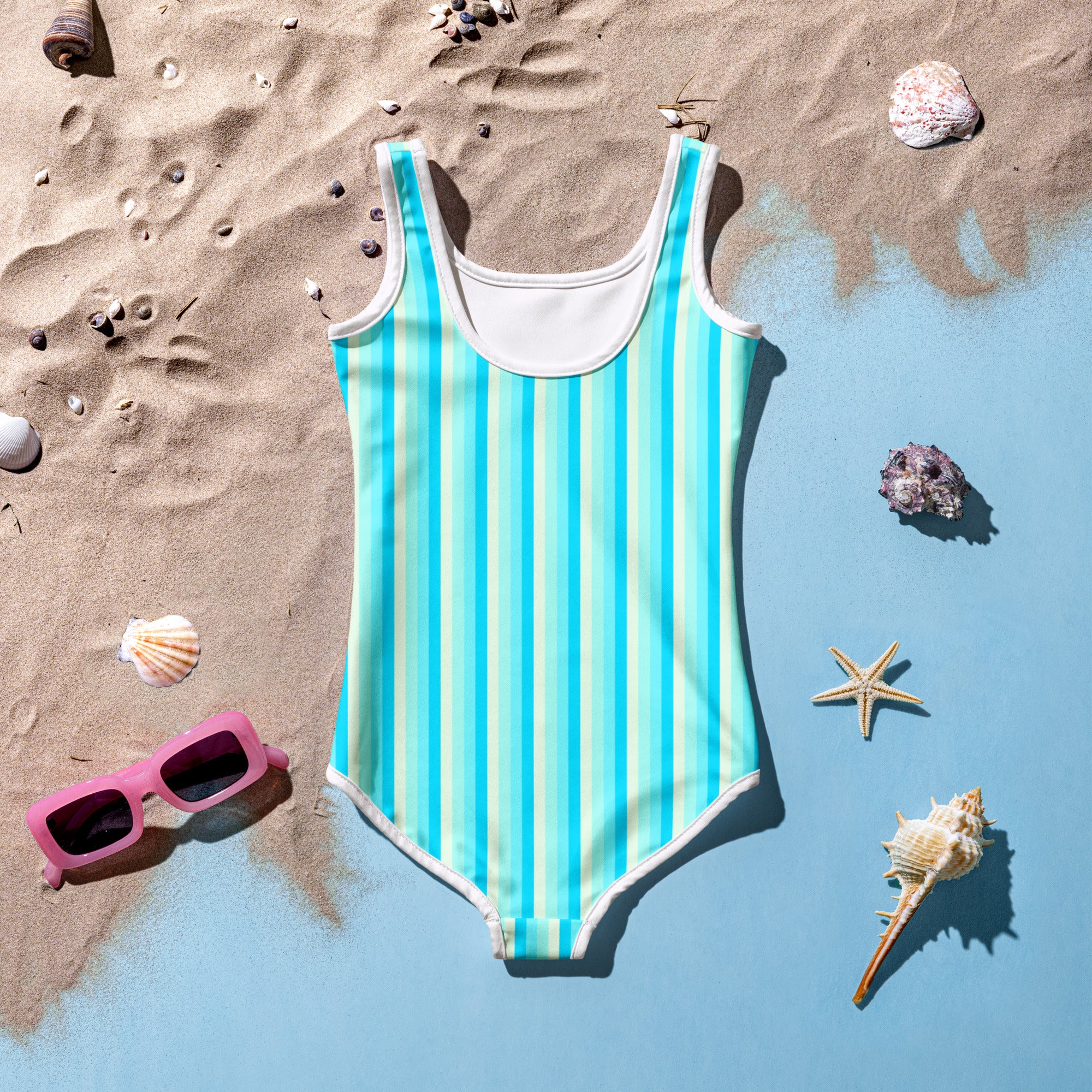 Colorful Striped Kids Swimsuit XII
