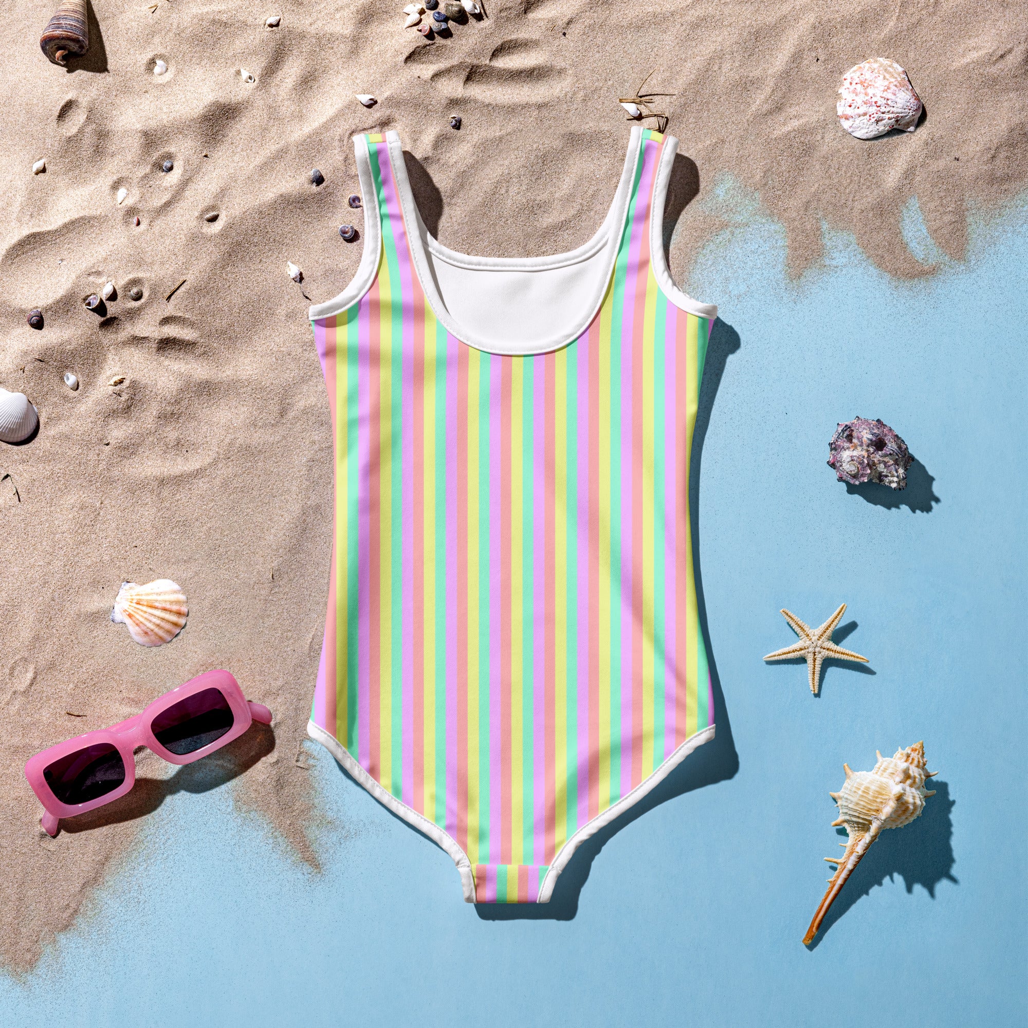 Colorful Striped Kids Swimsuit XII