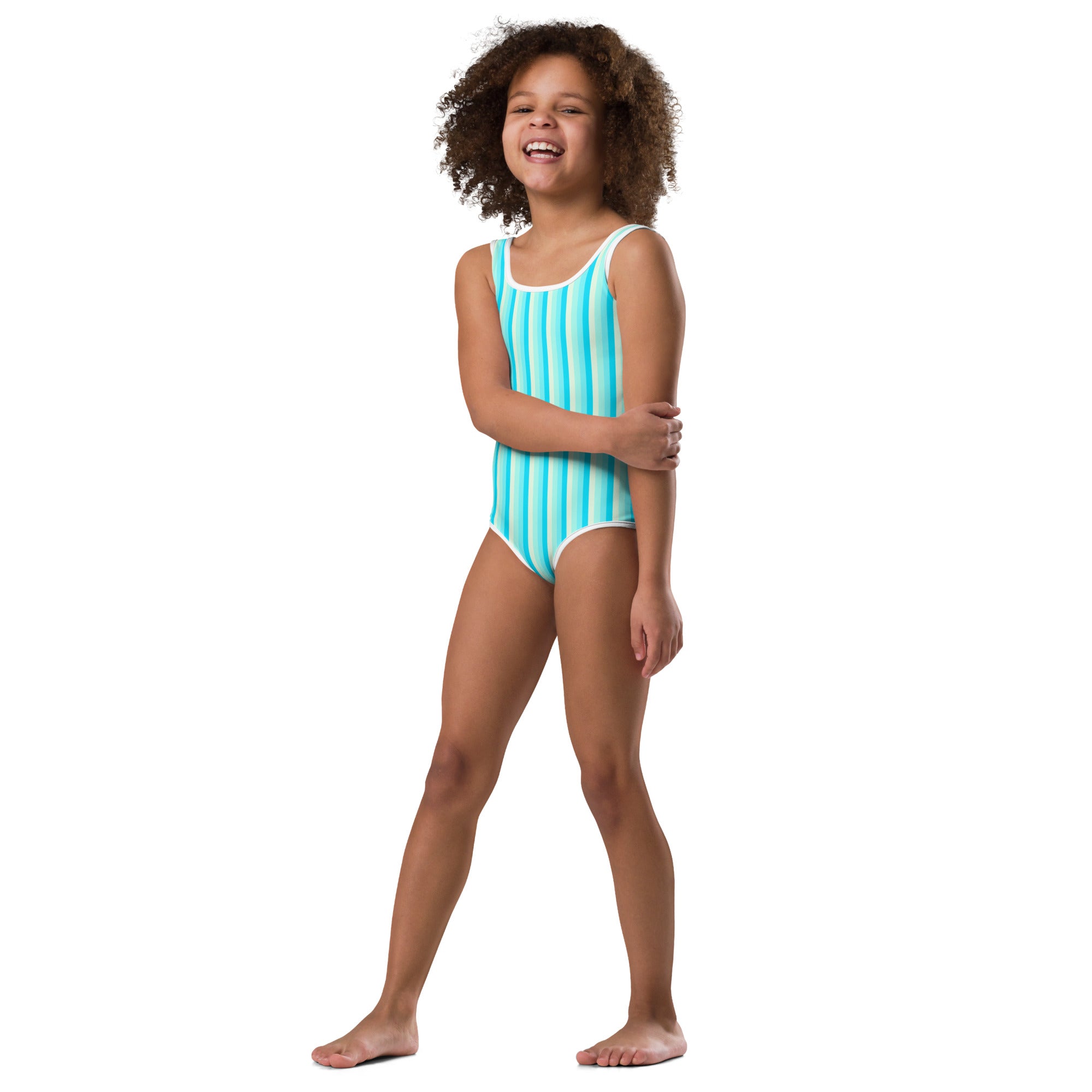 Colorful Striped Kids Swimsuit XII