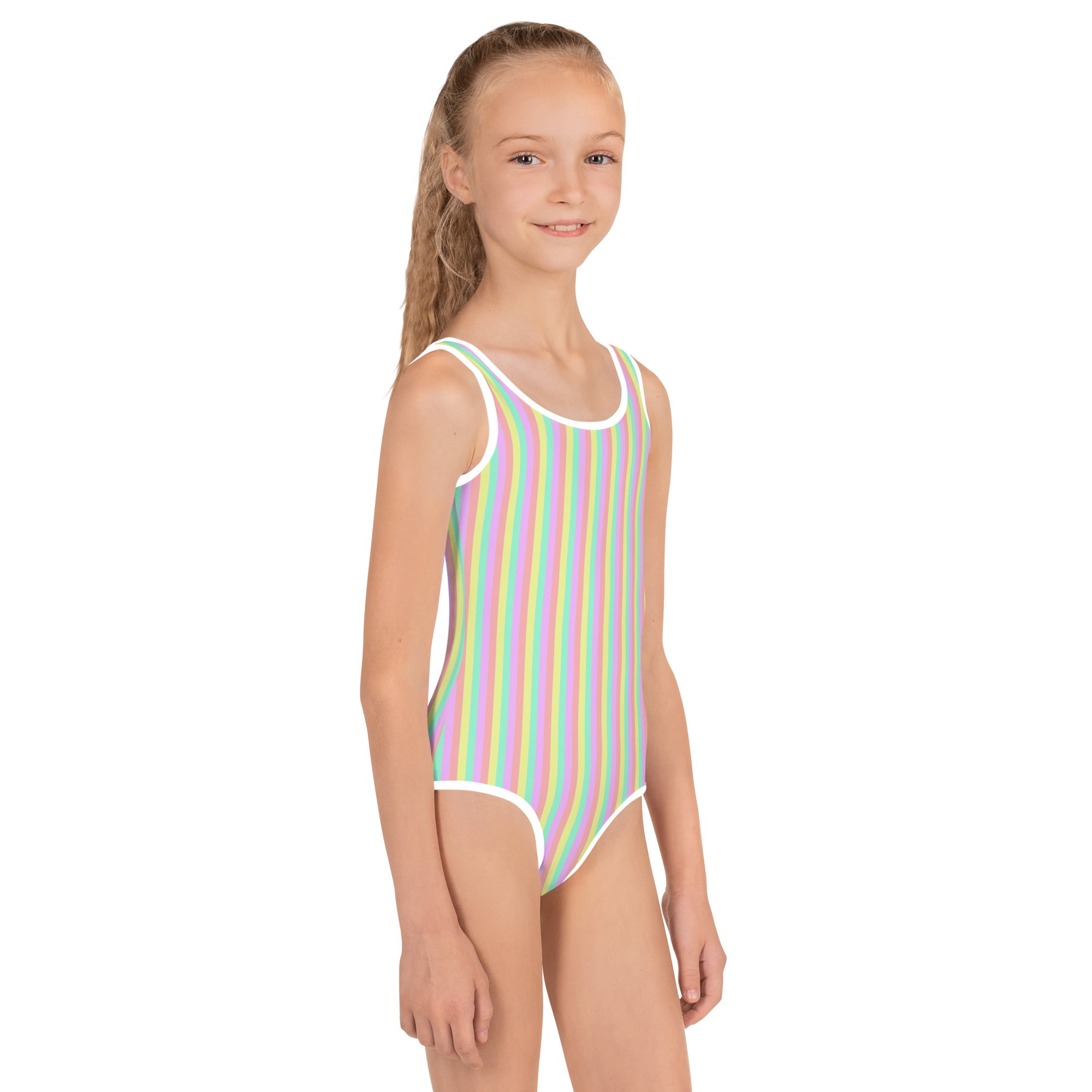 Colorful Striped Kids Swimsuit XII