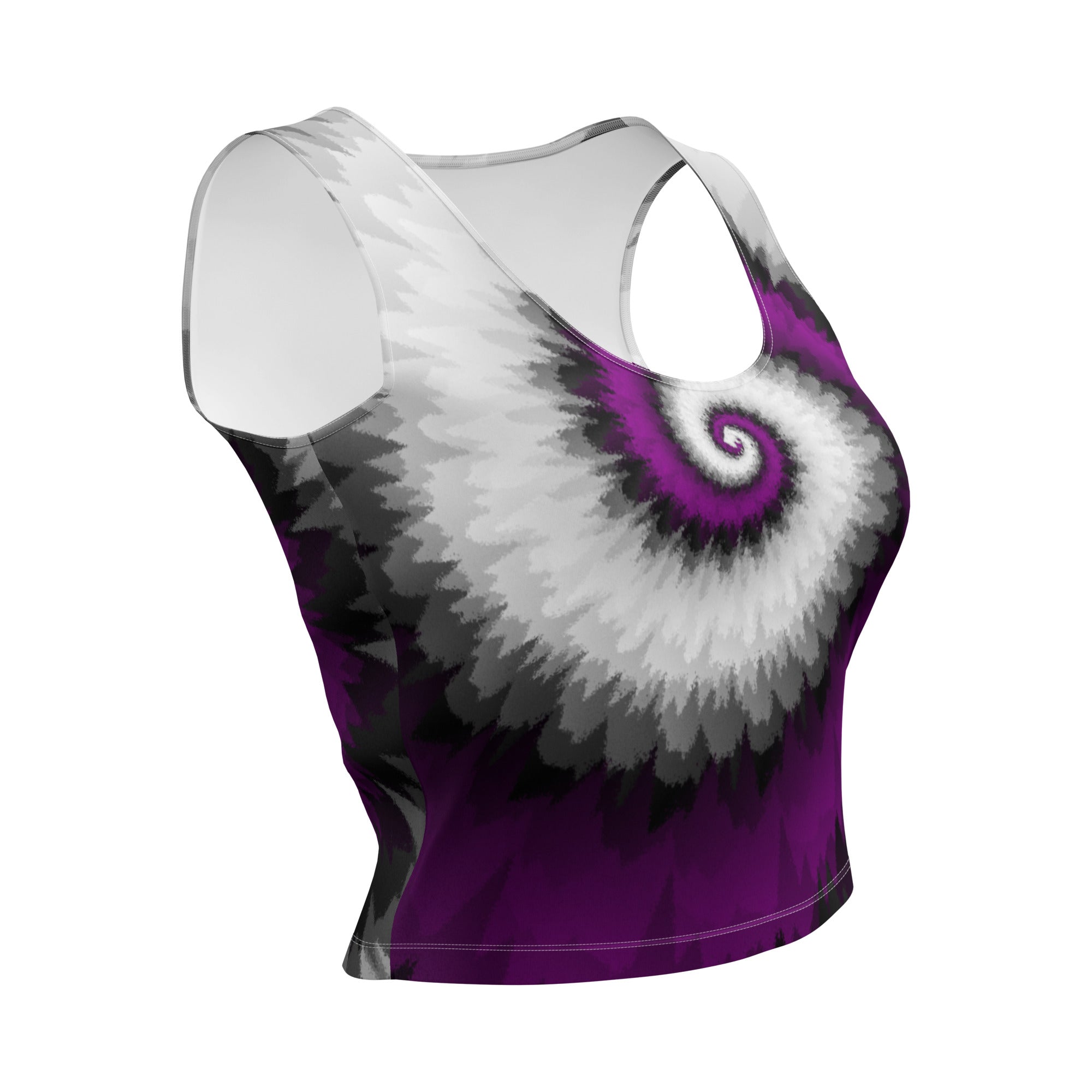 Crop Top Tie Dye Spiral Asexual