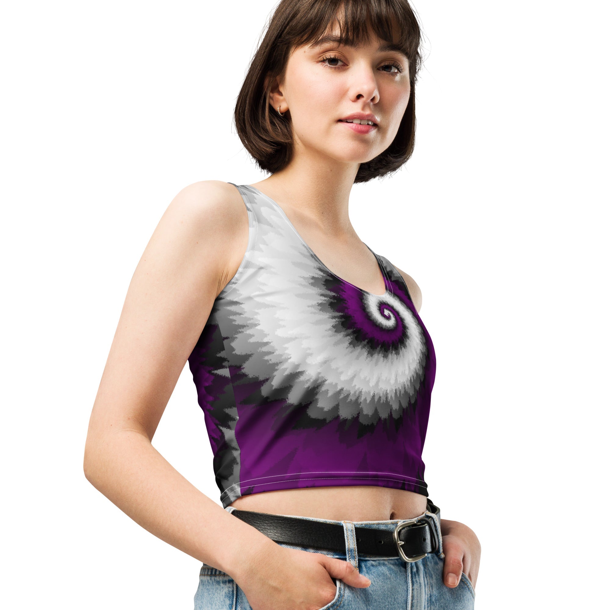 Crop Top Tie Dye Spiral Asexual