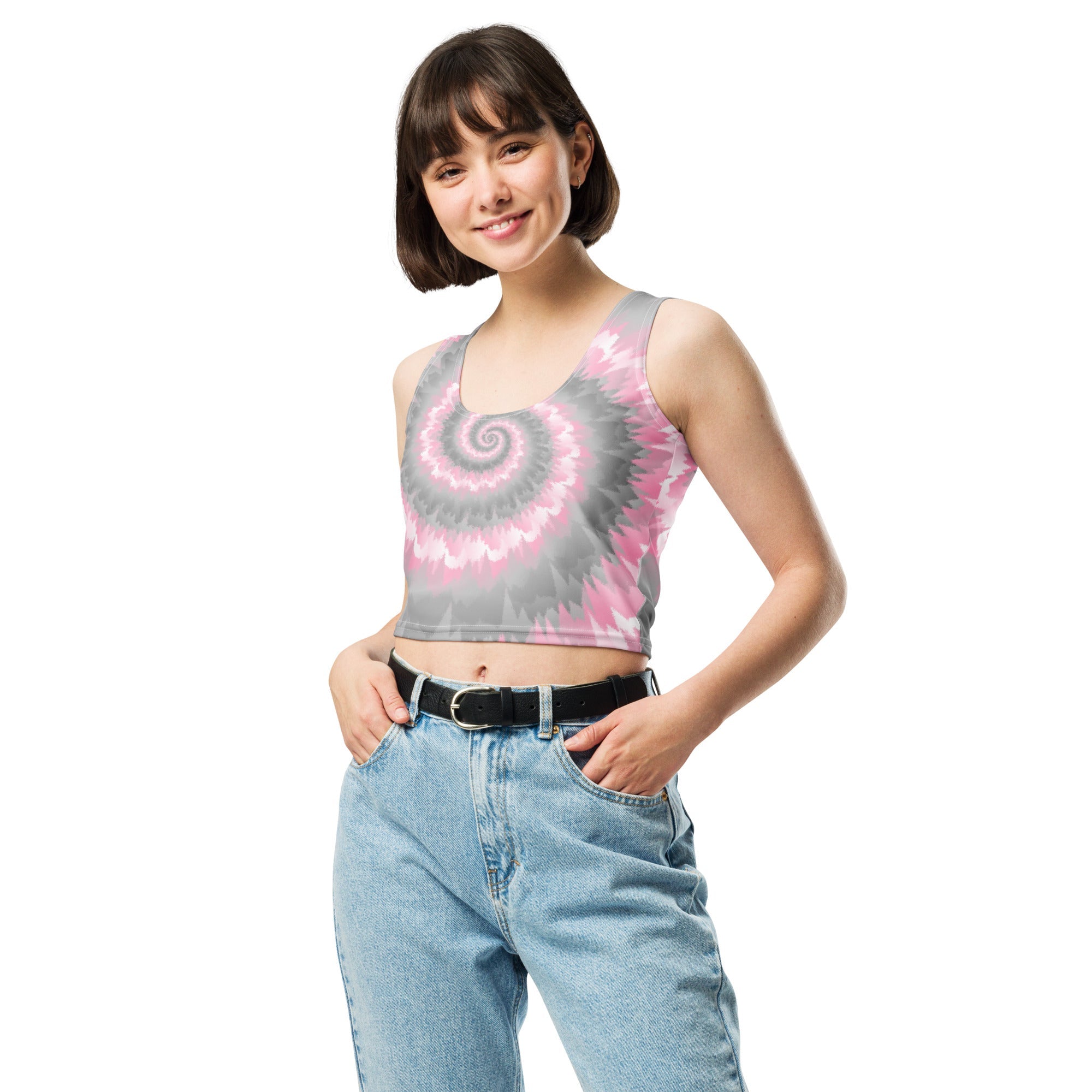 Crop Top Tie Dye Spiral Demigirl