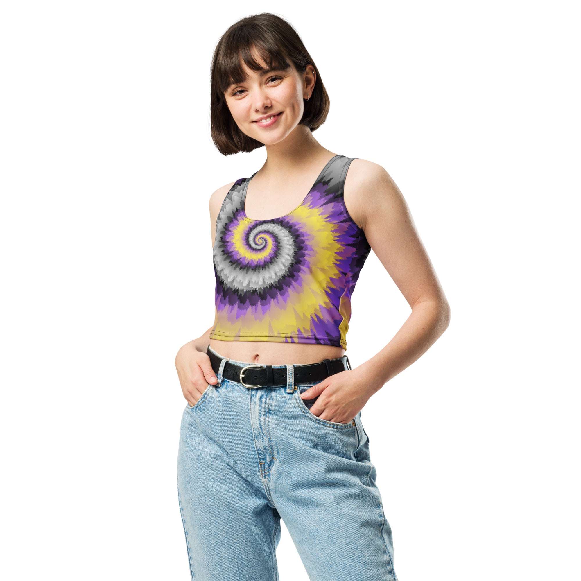 Crop Top Tie Dye Spiral Nonbinary