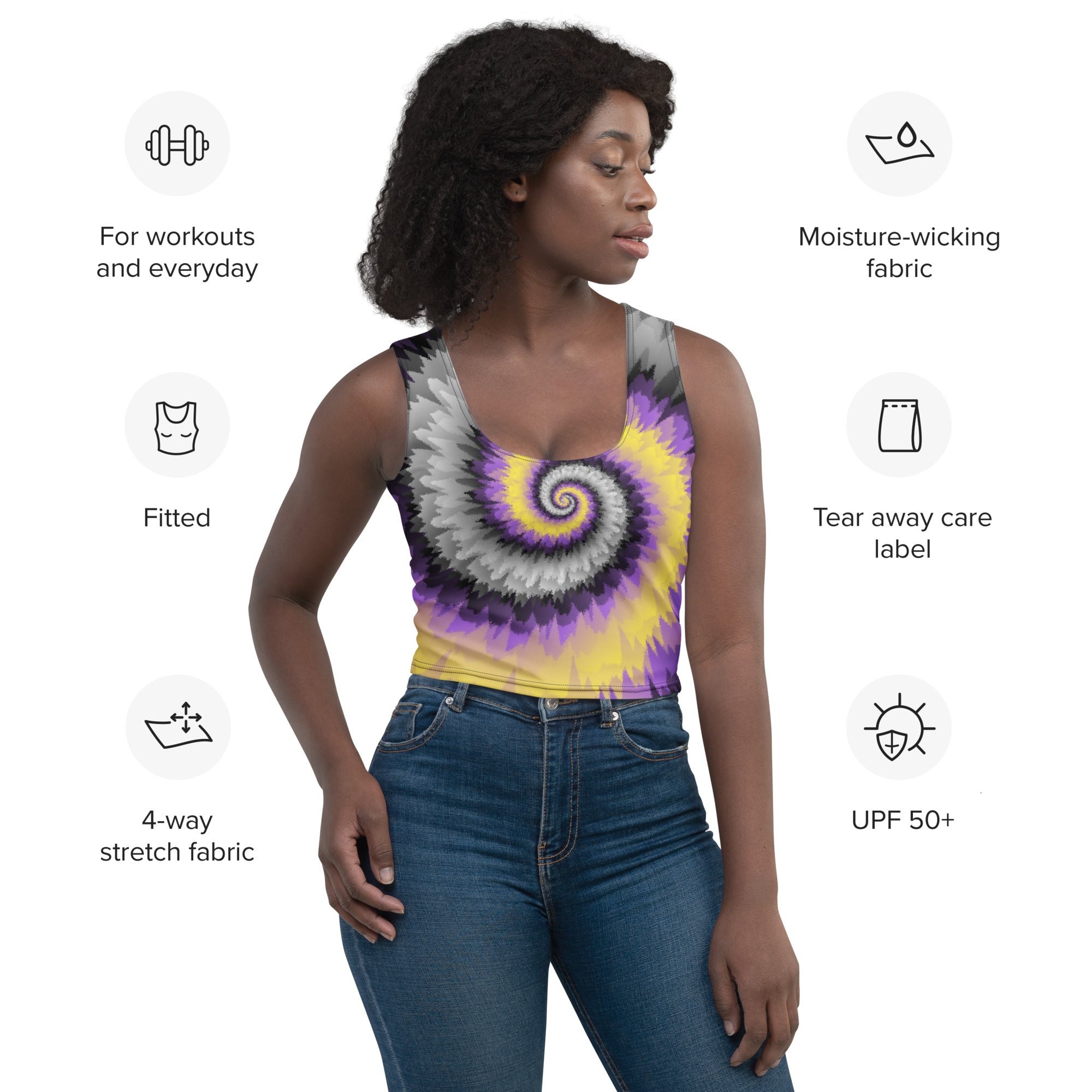 Crop Top Tie Dye Spiral Nonbinary
