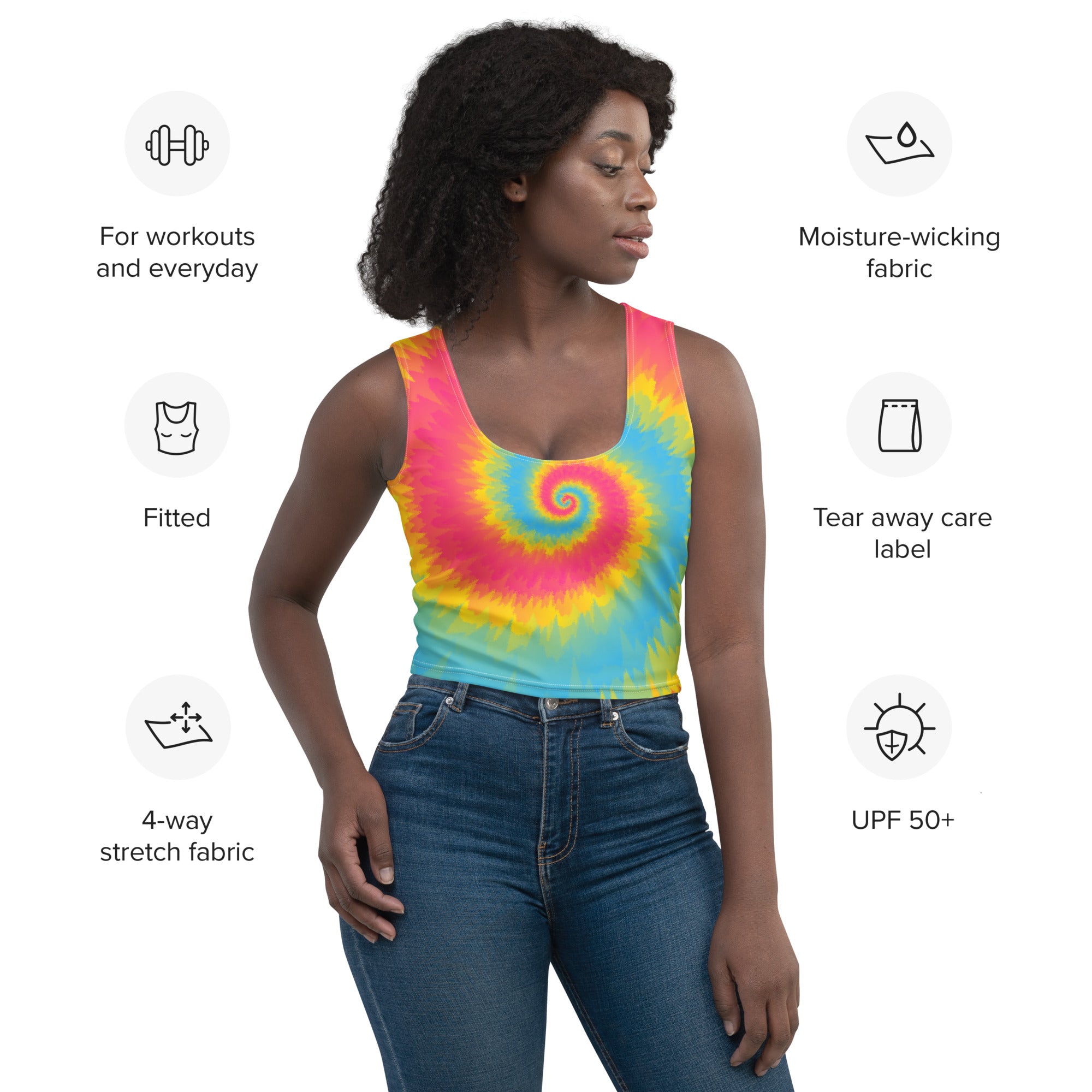 Crop Top Tie Dye Spiral Pansexual