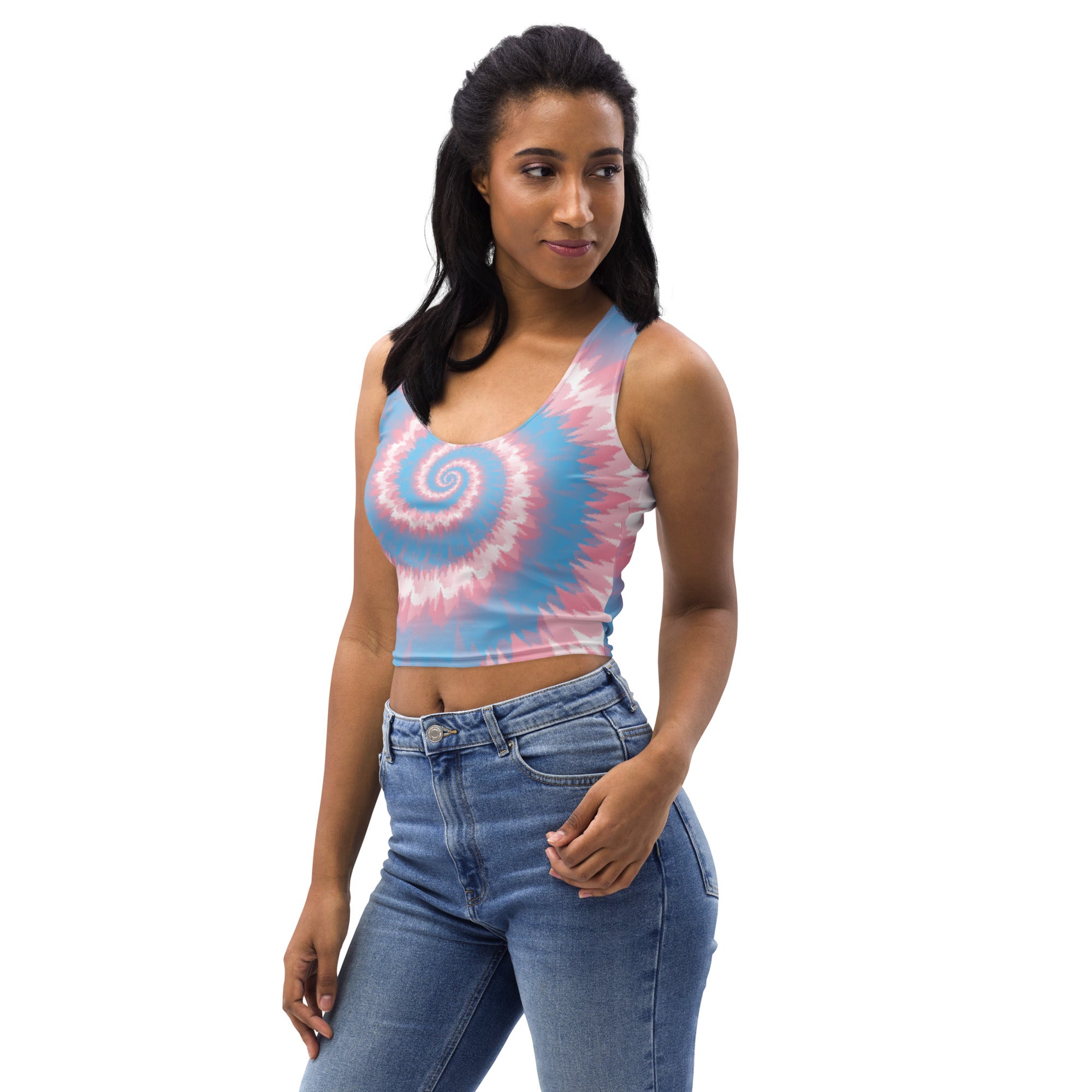 Crop Top Tie Dye Spiral Transgender