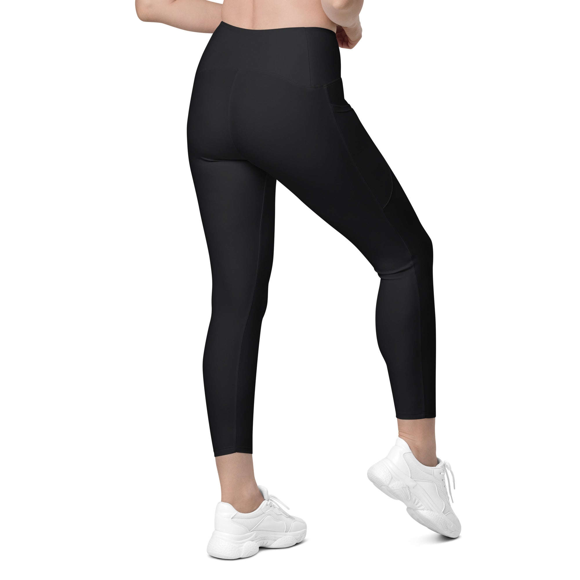 Crossover leggings with pockets Black