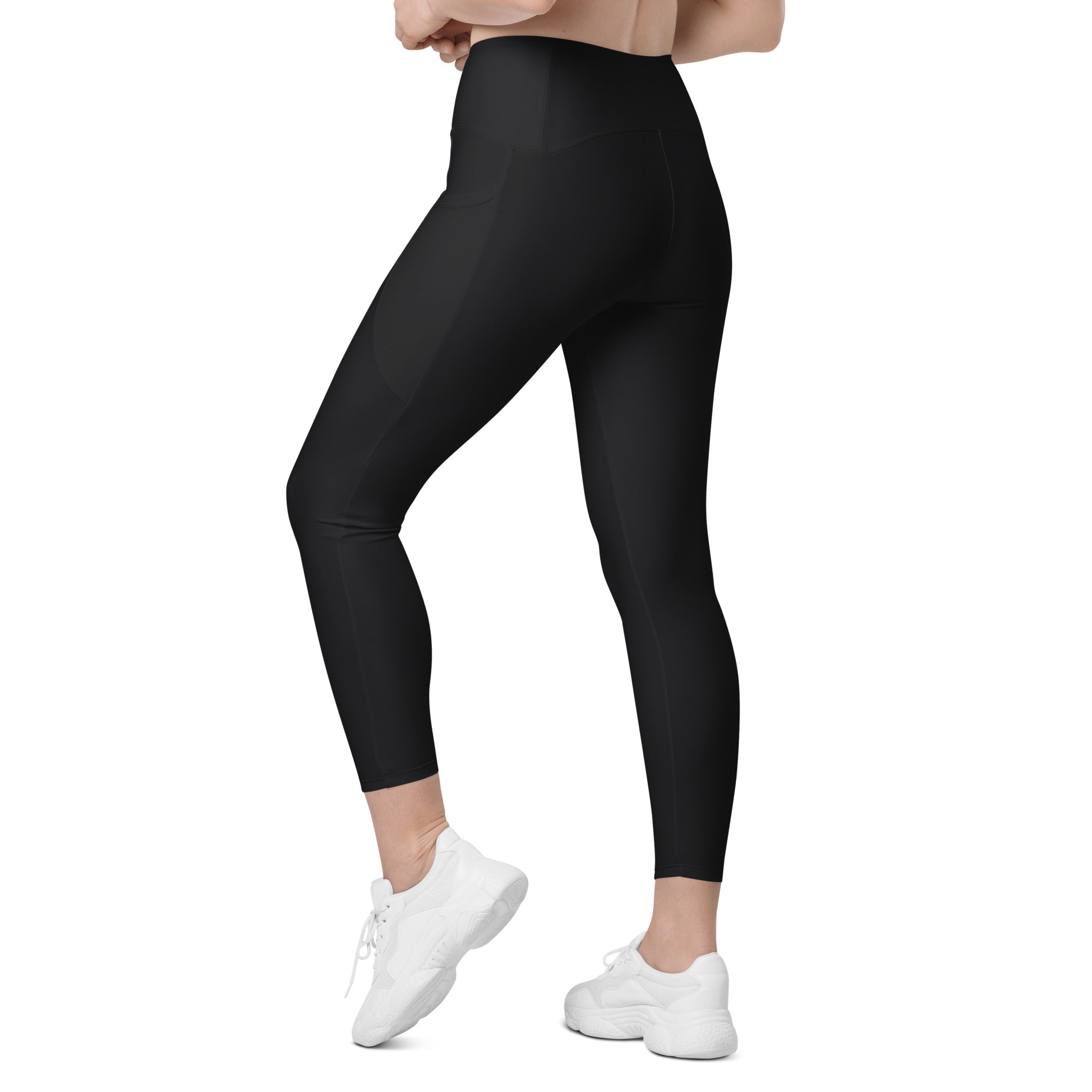 Crossover leggings with pockets Black