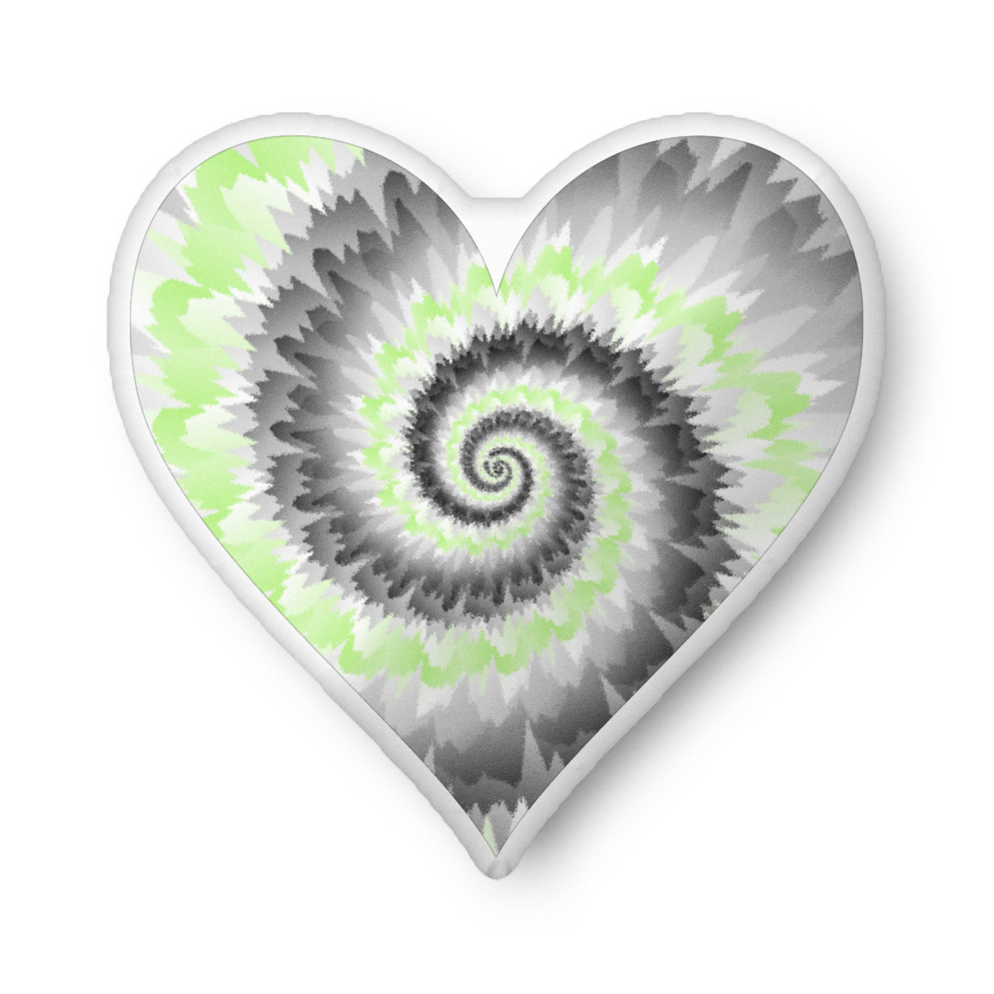 Custom shaped pillow Tie Dye Agender Heart