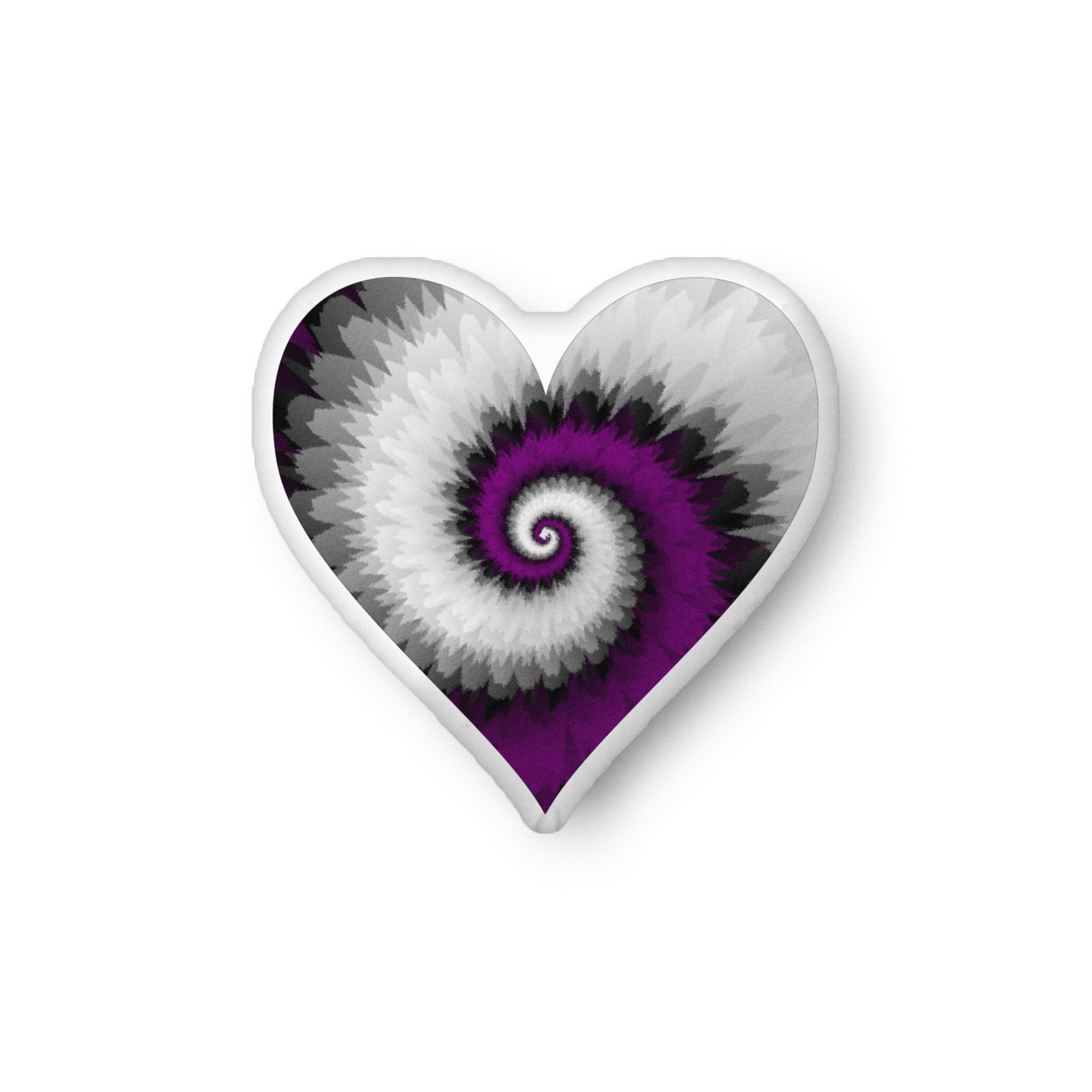 Custom shaped pillow Tie Dye Asexual Heart