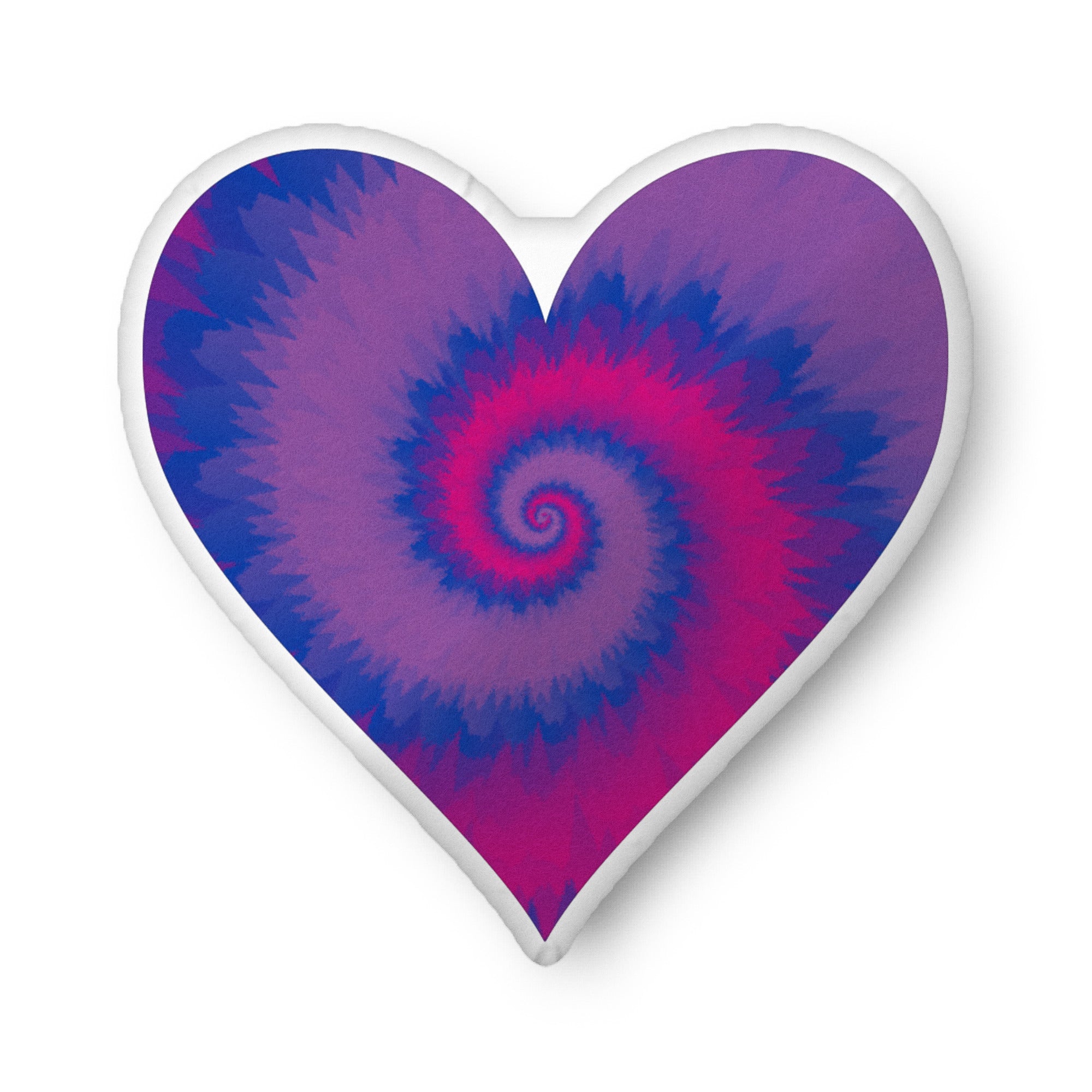 Custom shaped pillow Tie Dye Bisexual Heart