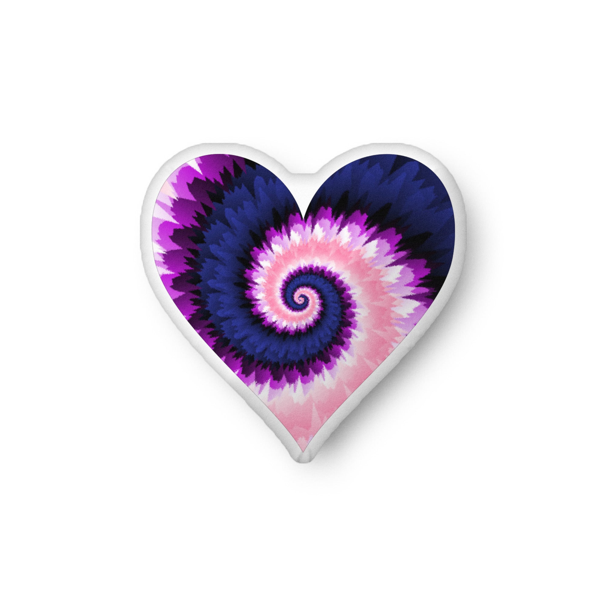 Custom shaped pillow Tie Dye Genderfluid Heart