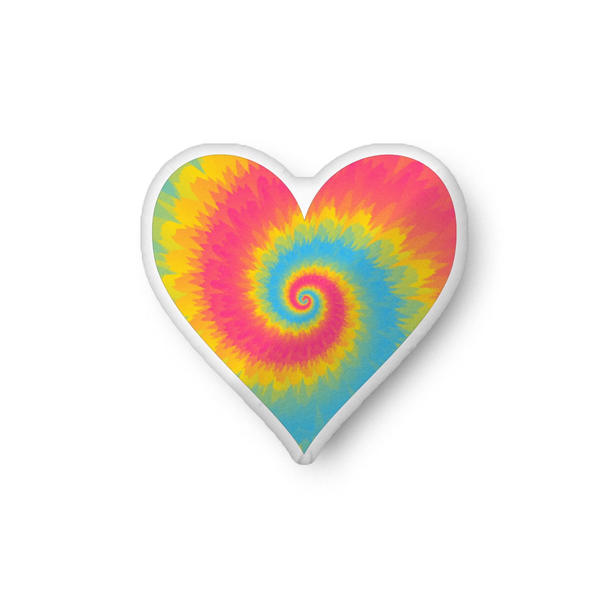Custom shaped pillow Tie Dye Pansexual Heart