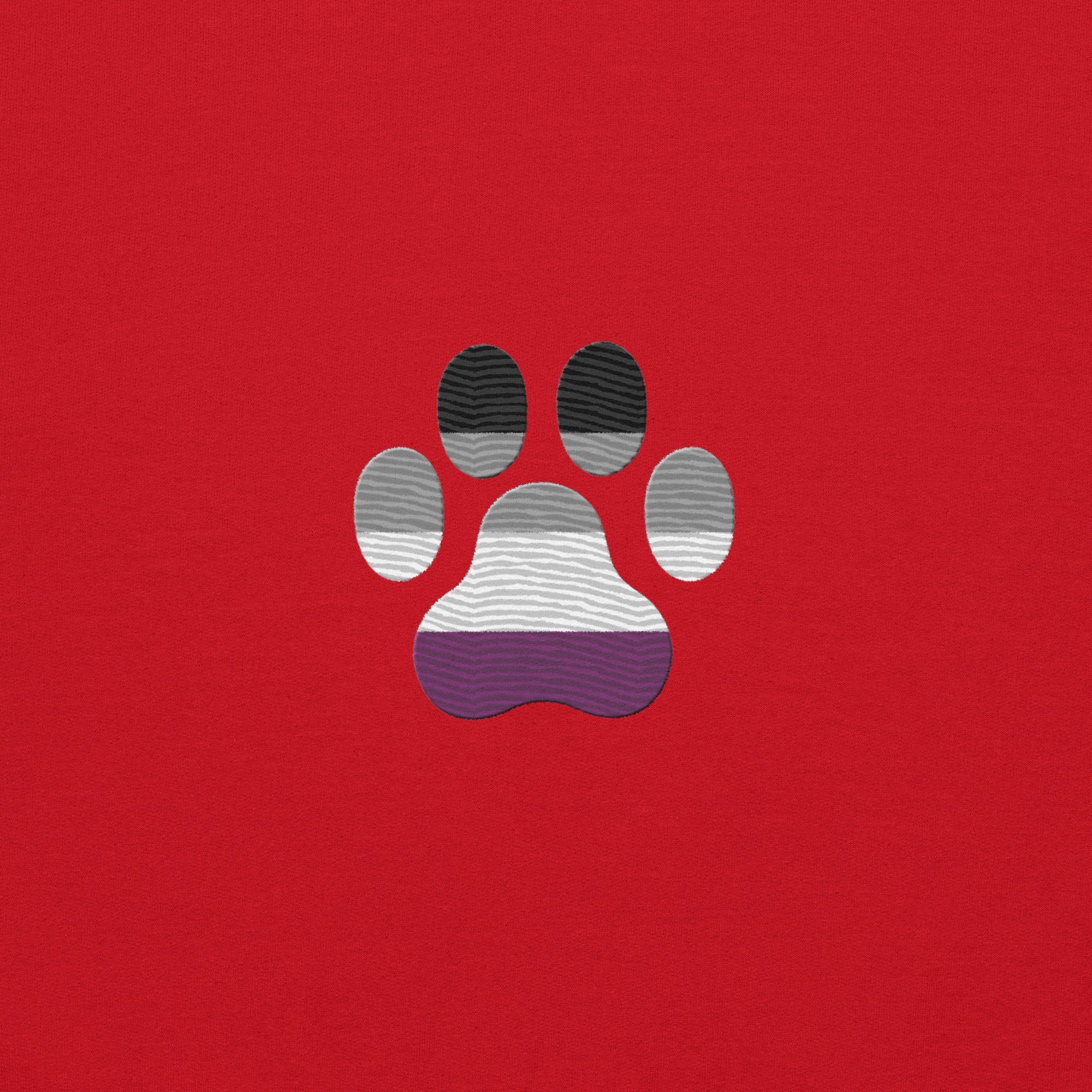 Dog Paw Embroidered Unisex Sweatshirt Asexual