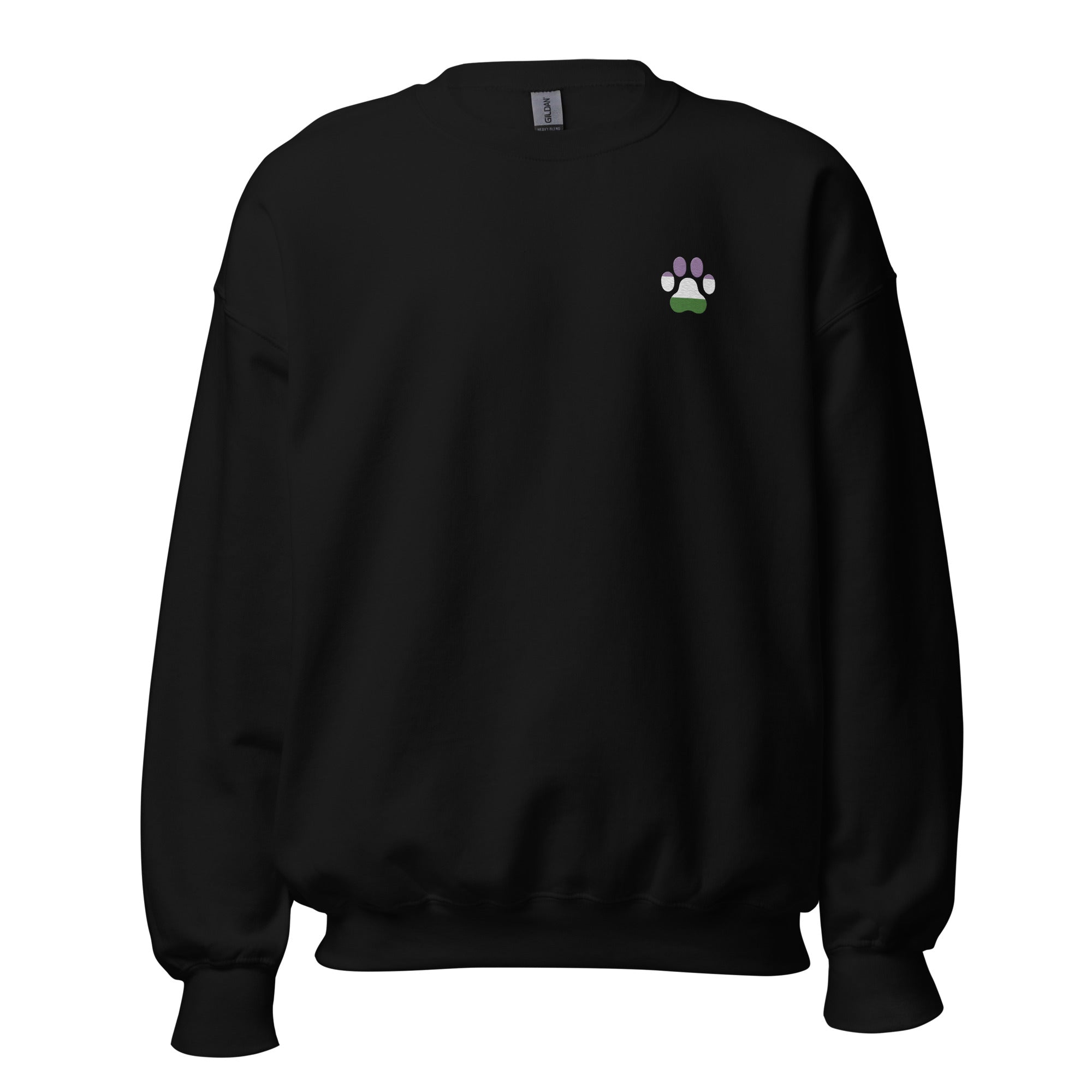 Dog Paw Embroidered Unisex Sweatshirt Genderqueer