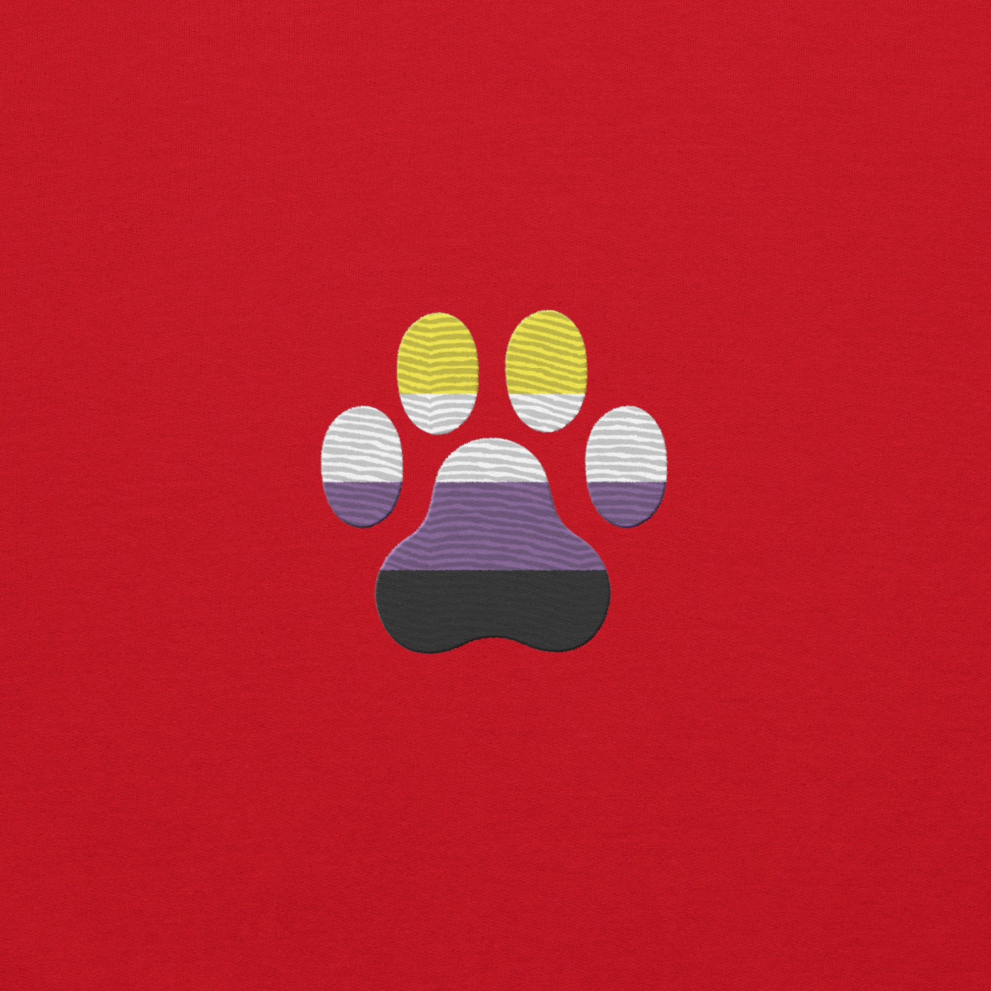 Dog Paw Embroidered Unisex Sweatshirt Nonbinary