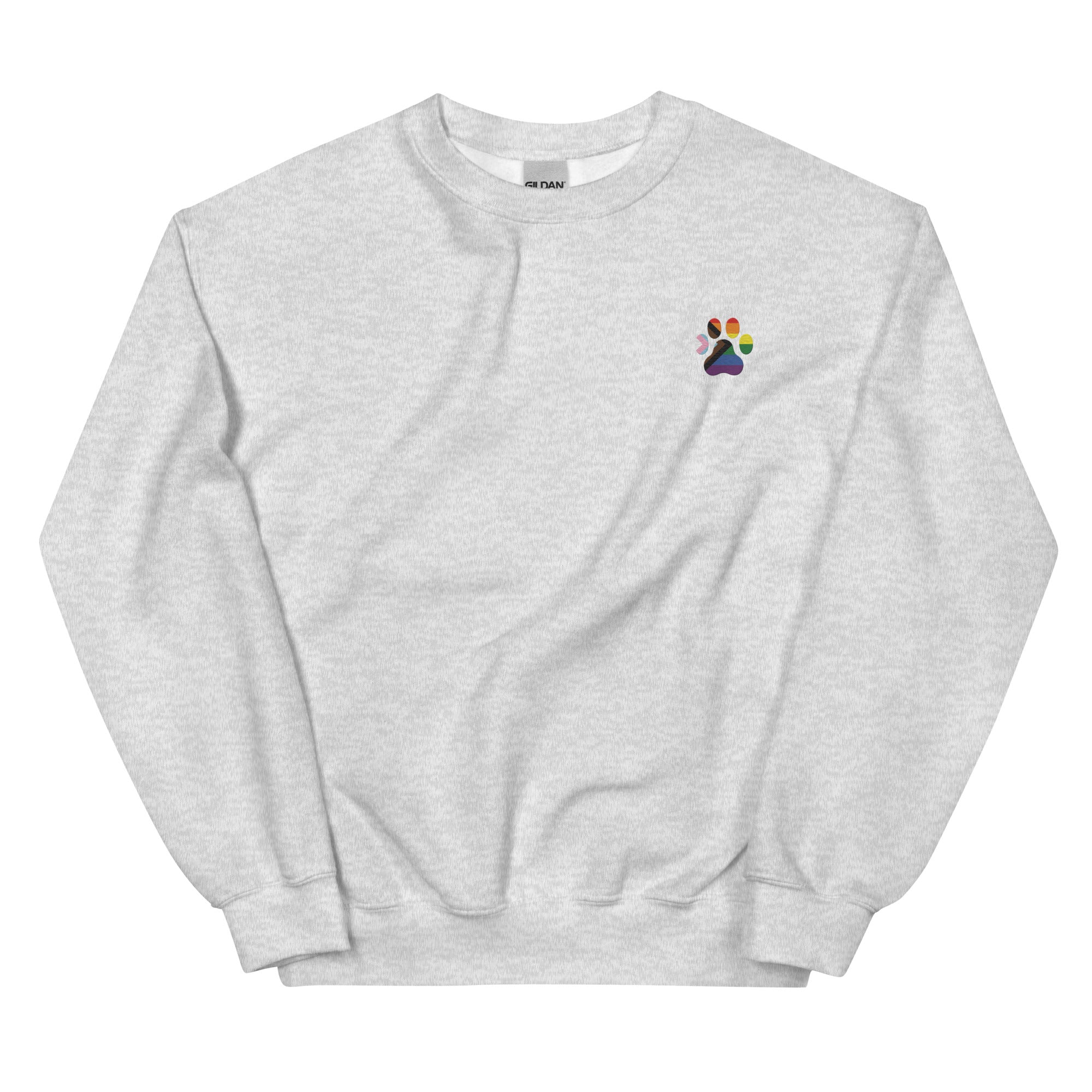 Dog Paw Embroidered Unisex Sweatshirt Progress Pride