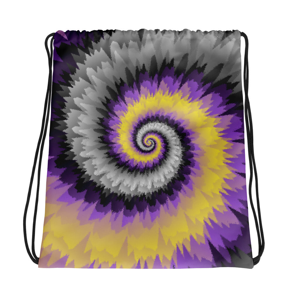Drawstring Bag Tie Dye Spiral Nonbinary