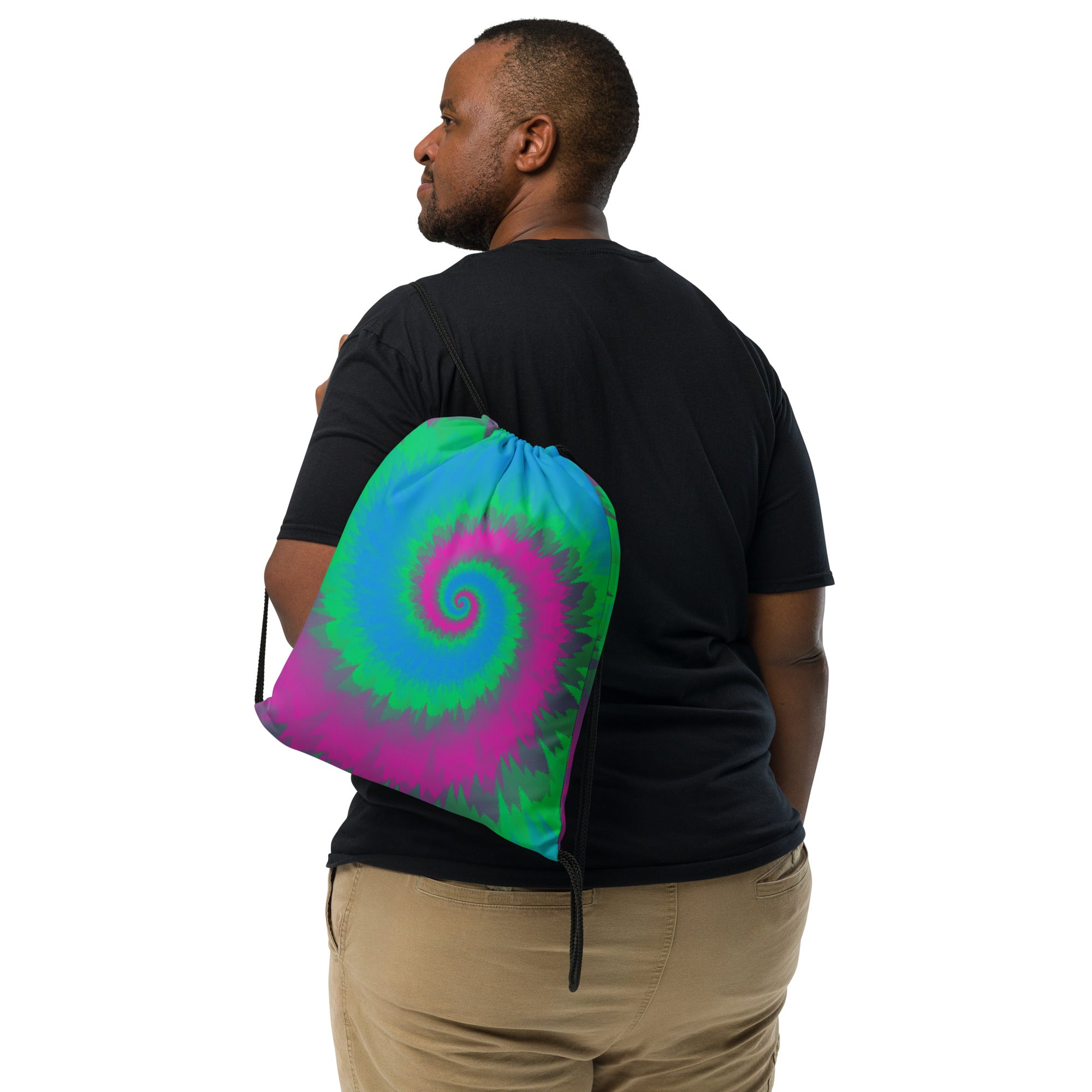 Drawstring Bag Tie Dye Spiral Polysexual