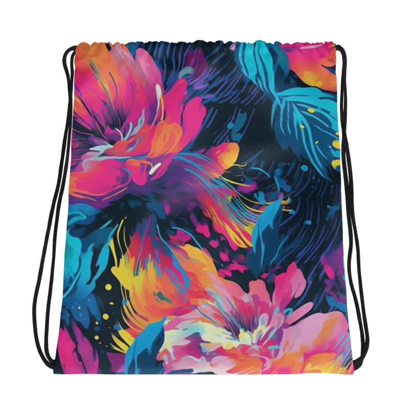 Drawstring bag Watercolor Summer flowers I