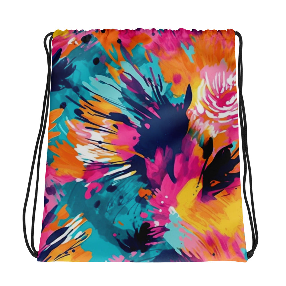 Drawstring bag Watercolor Summer flowers IV