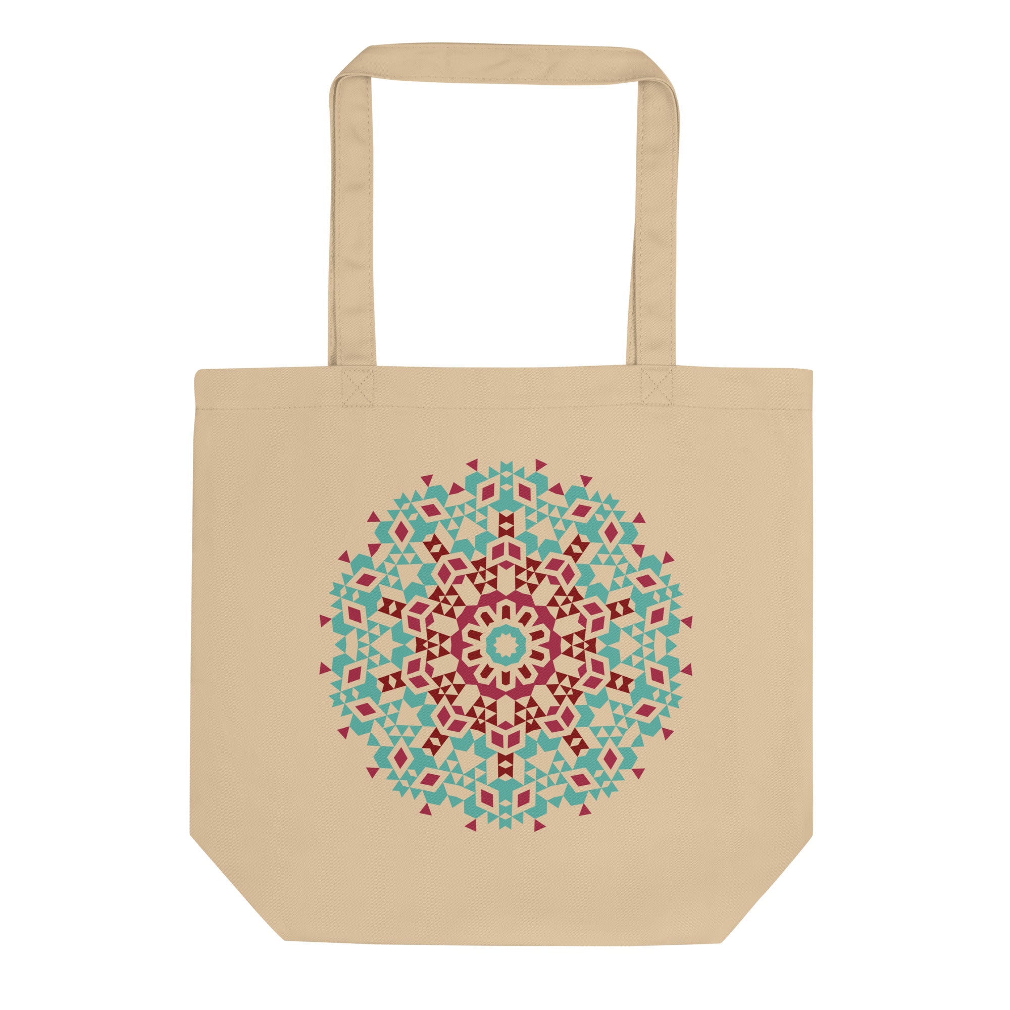 Eco Tote Bag Aztec Green and Red