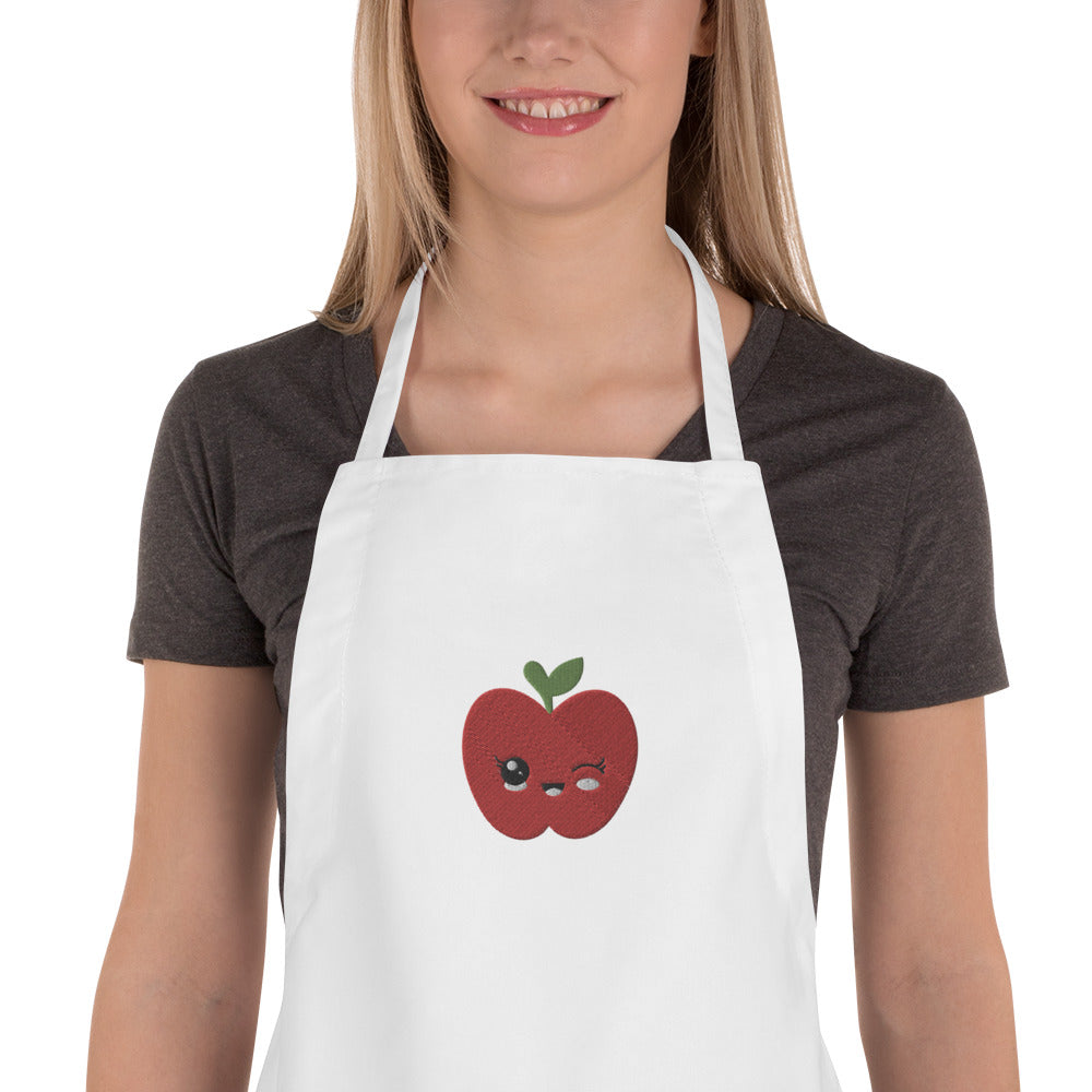 Embroidered Apron Apple