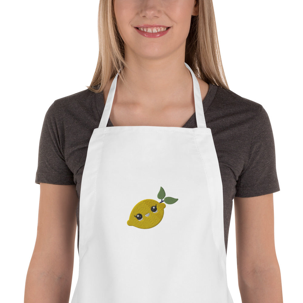 Embroidered Apron Lime