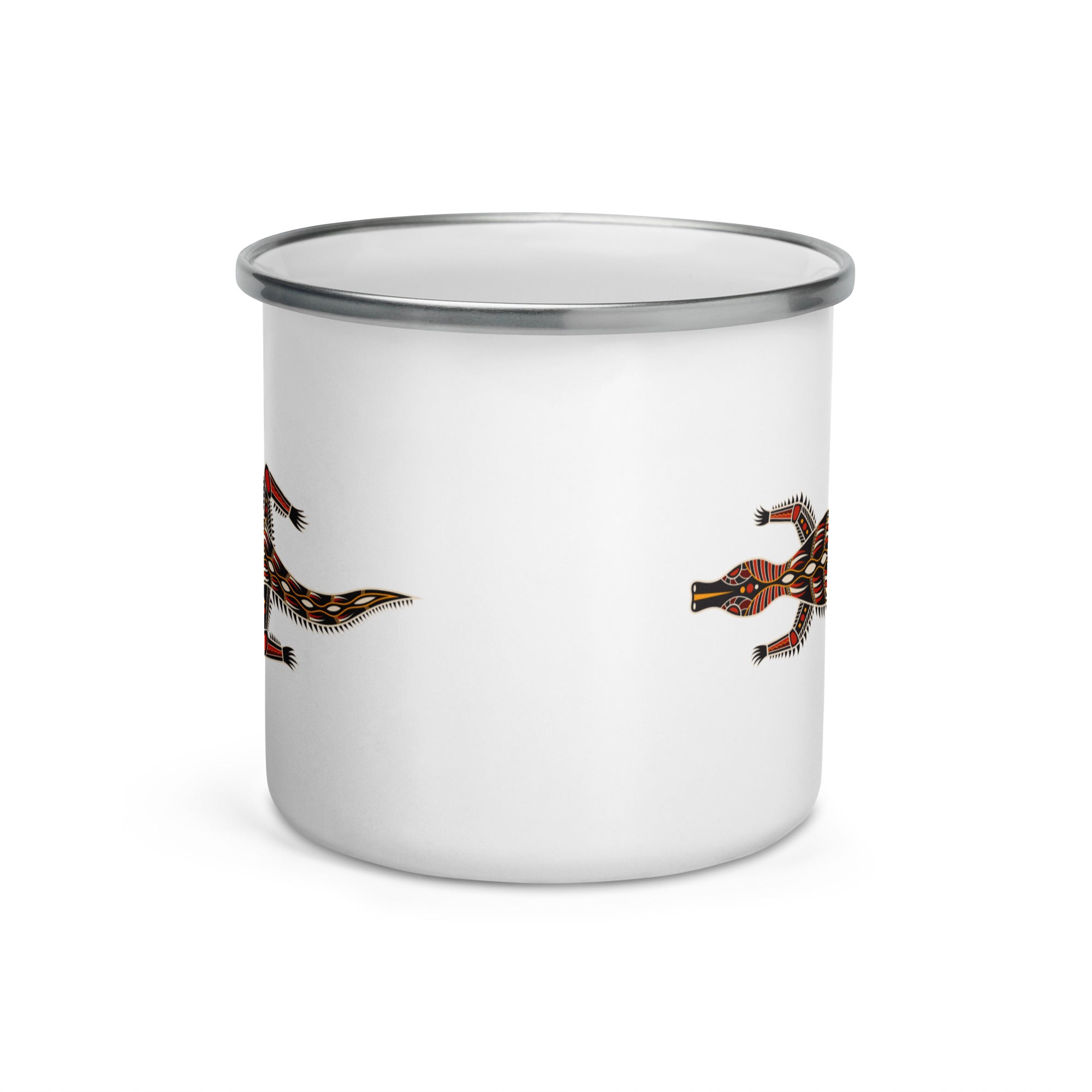 Enamel Mug Australian Tribal Painting Crocodile