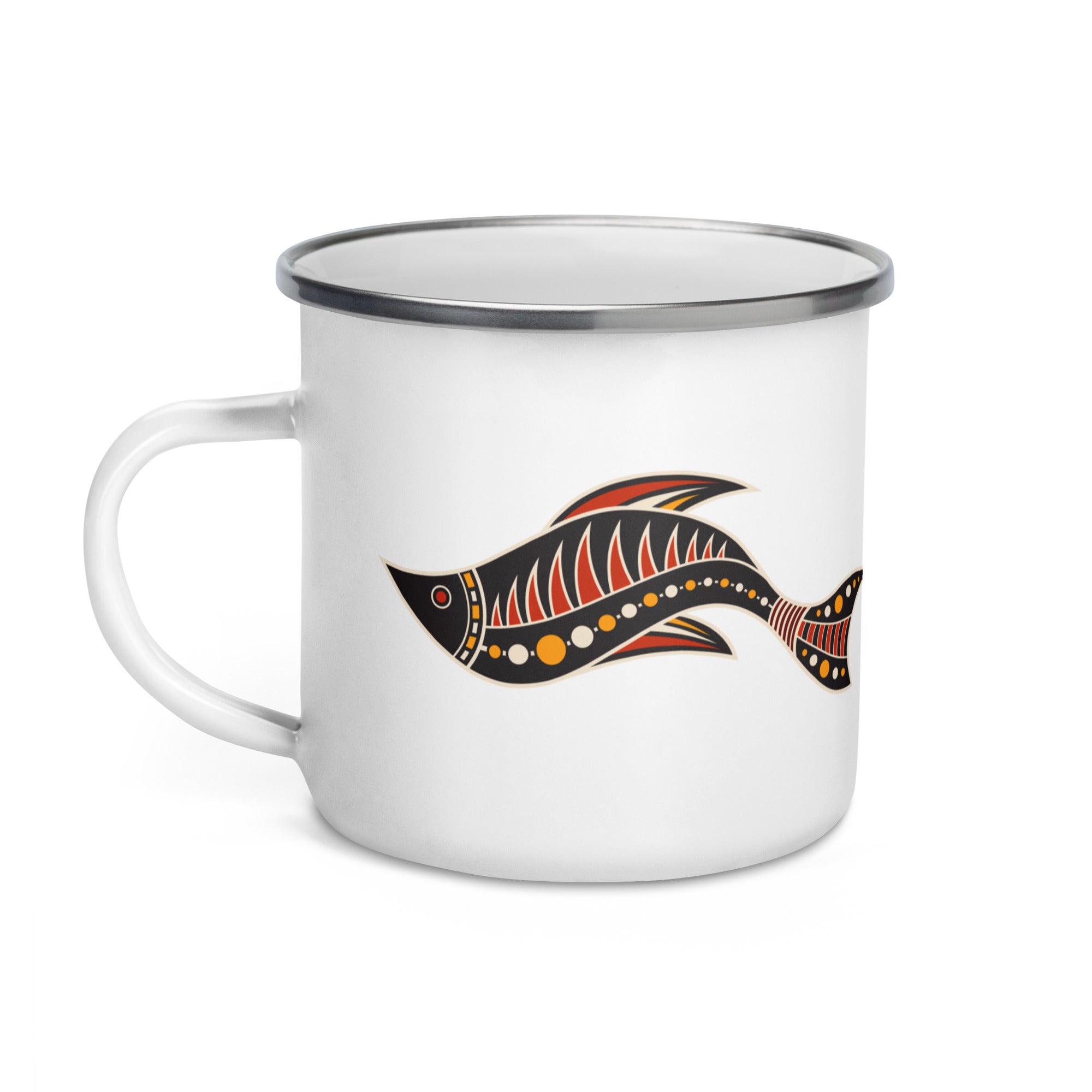 Enamel Mug Australian Tribal Painting Fish Figure II