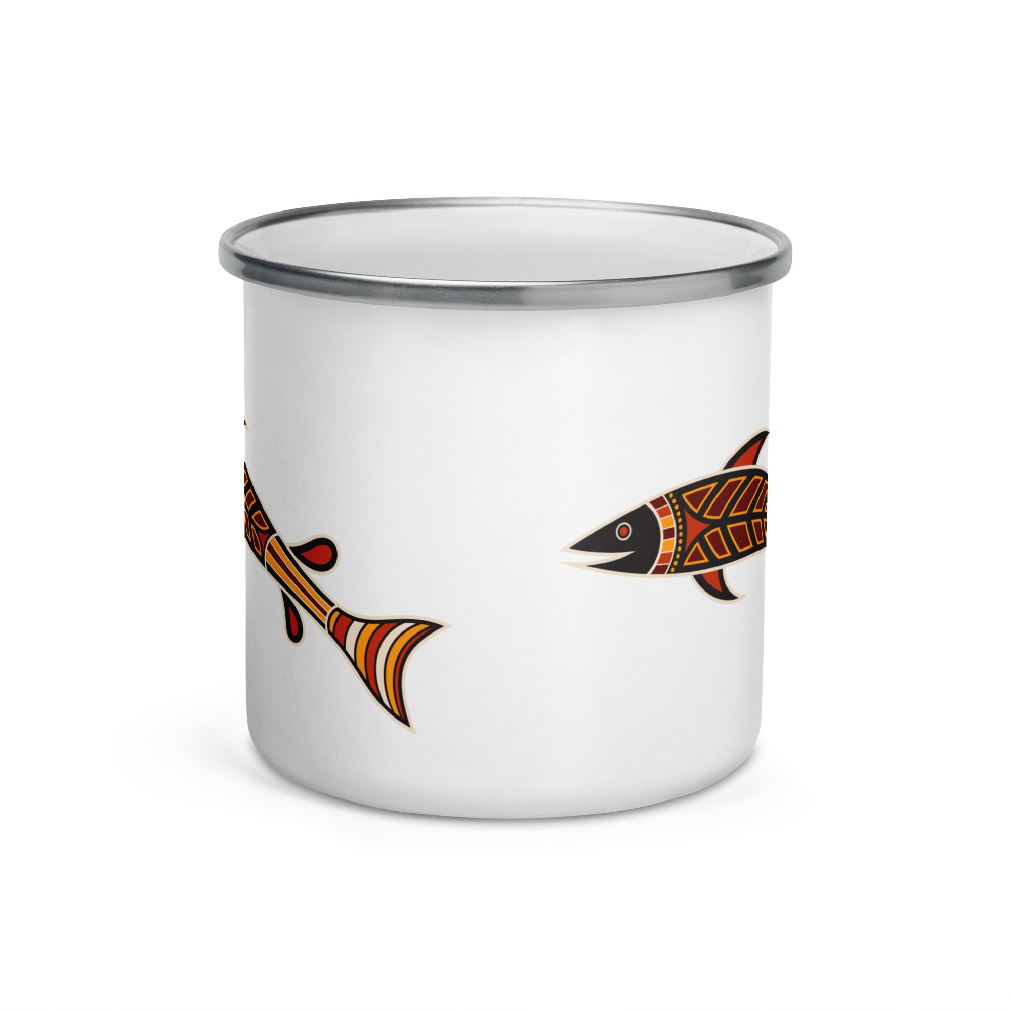 Enamel Mug Australian Tribal Painting Fish Figure III