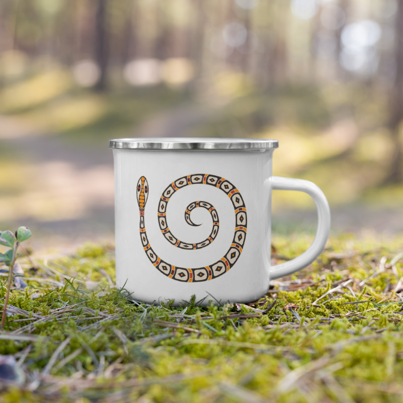 Enamel Mug Australian Tribal Painting Snake